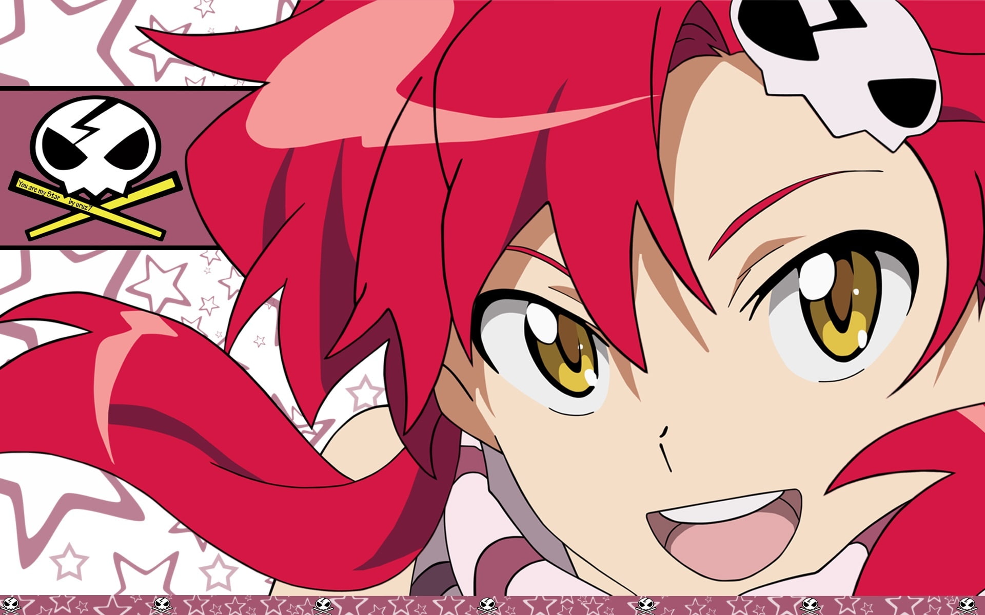toppa, close, scarf, vector, yoko, 1080P, tengen, lagann, gurren, yellow, littner, hair, konachan, red, eyes, 246712, com, HD Wallpaper