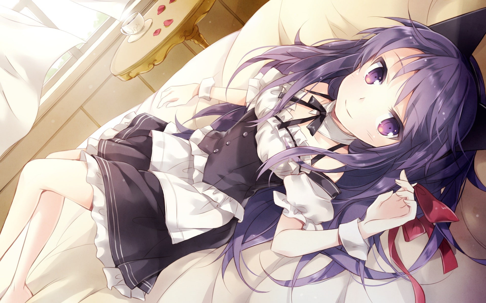human representation, toy, costume, 1080P, hairstyle, lifestyles, maid outfit, vehicle interior, high angle view, leisure activity, sunlight, childhood, HD Wallpaper
