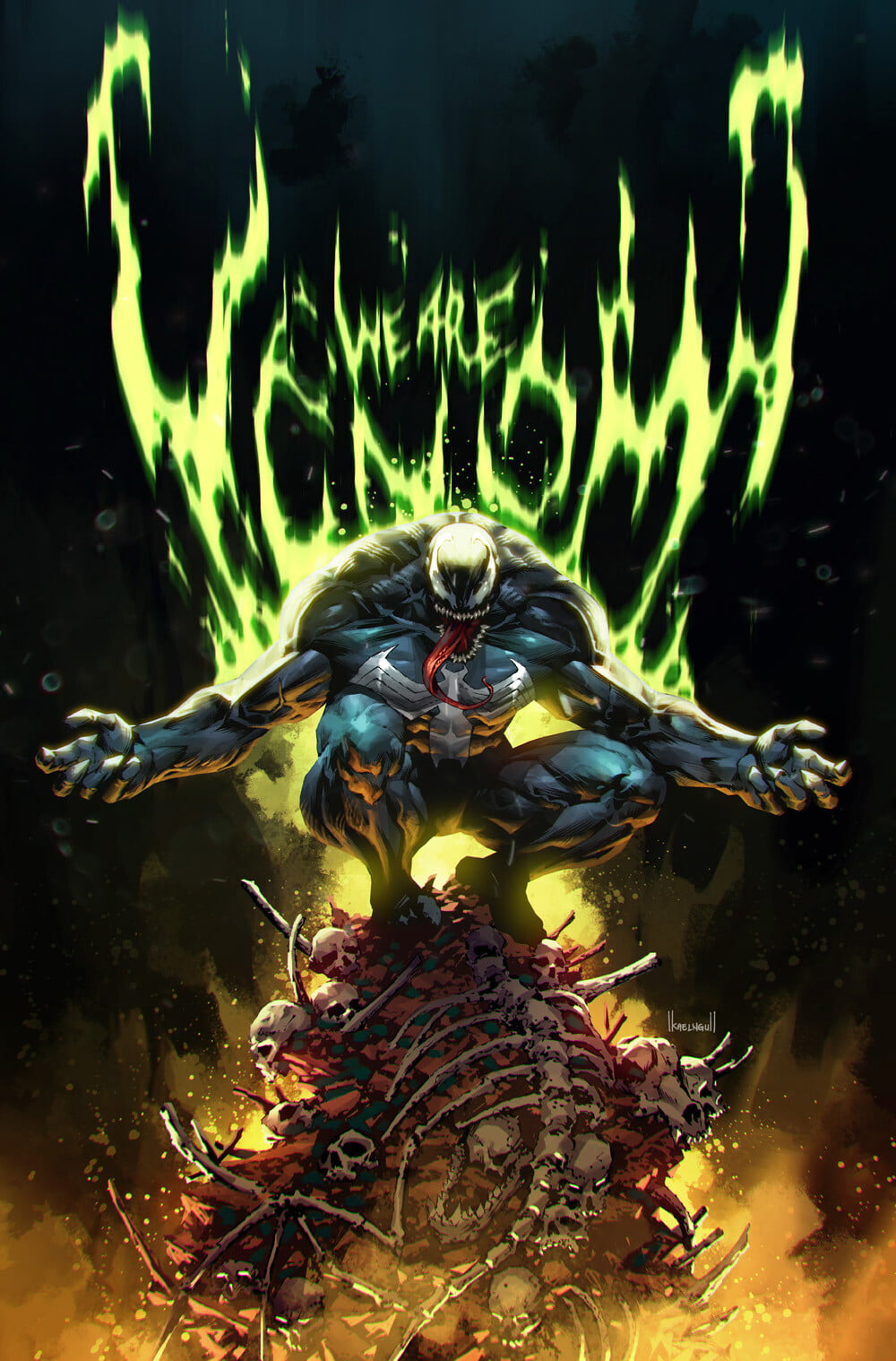 artwork, Kael Ngu, Venom, ArtStation, 720P, Phone HD Wallpaper