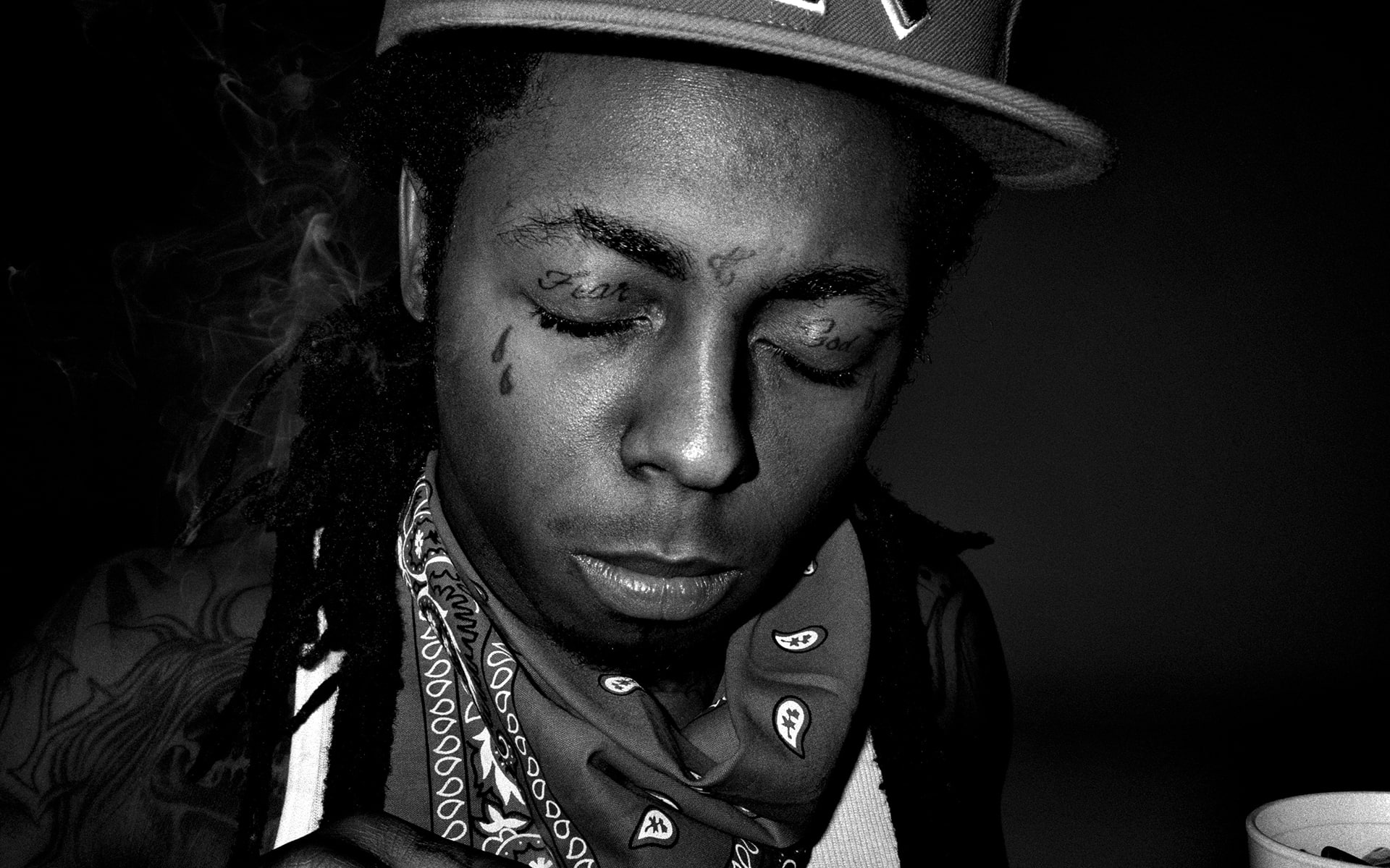 tattoos, face, lil, 1080P, wayne, HD Wallpaper