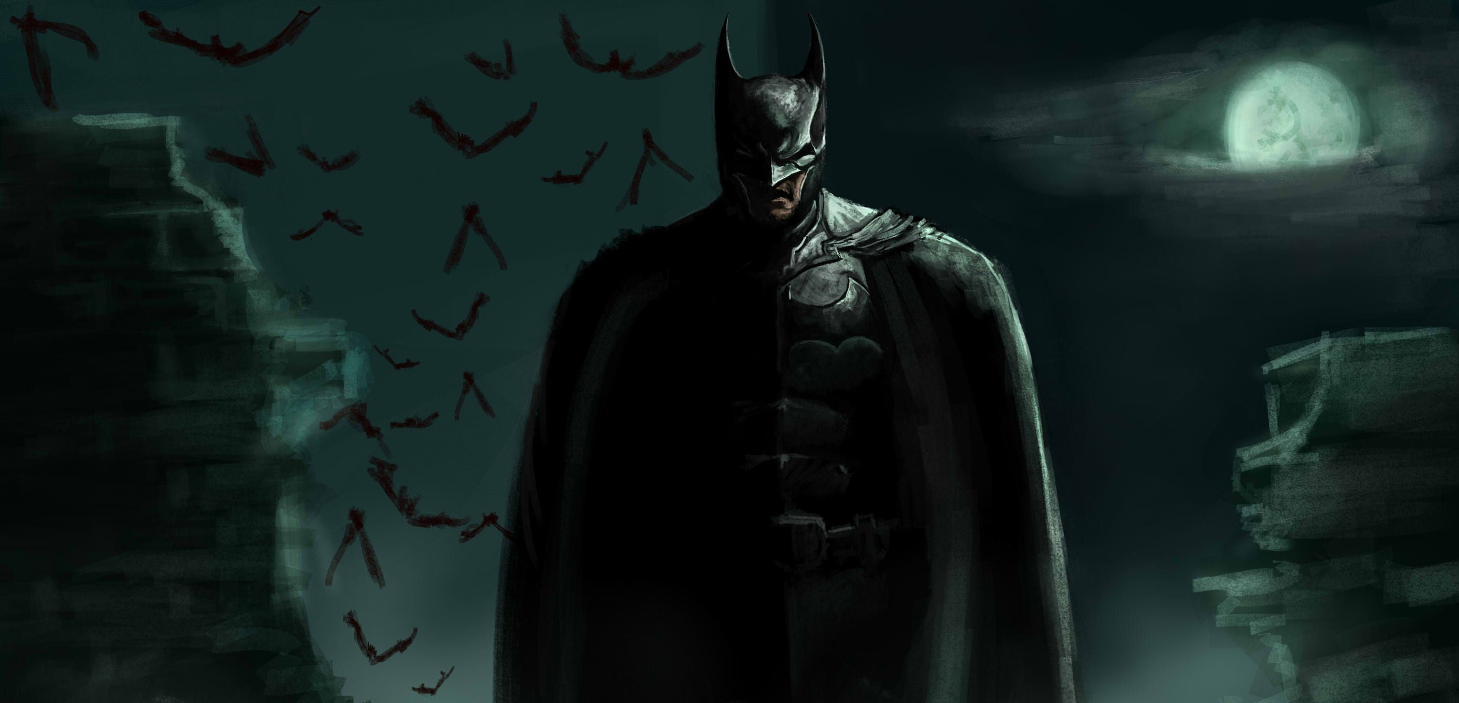built structure, Bruce Wayne, waist up, digital composite, creativity, bats, Batman, art and craft, representation, costume, digital, 2K, dc, glass - material, HD Wallpaper