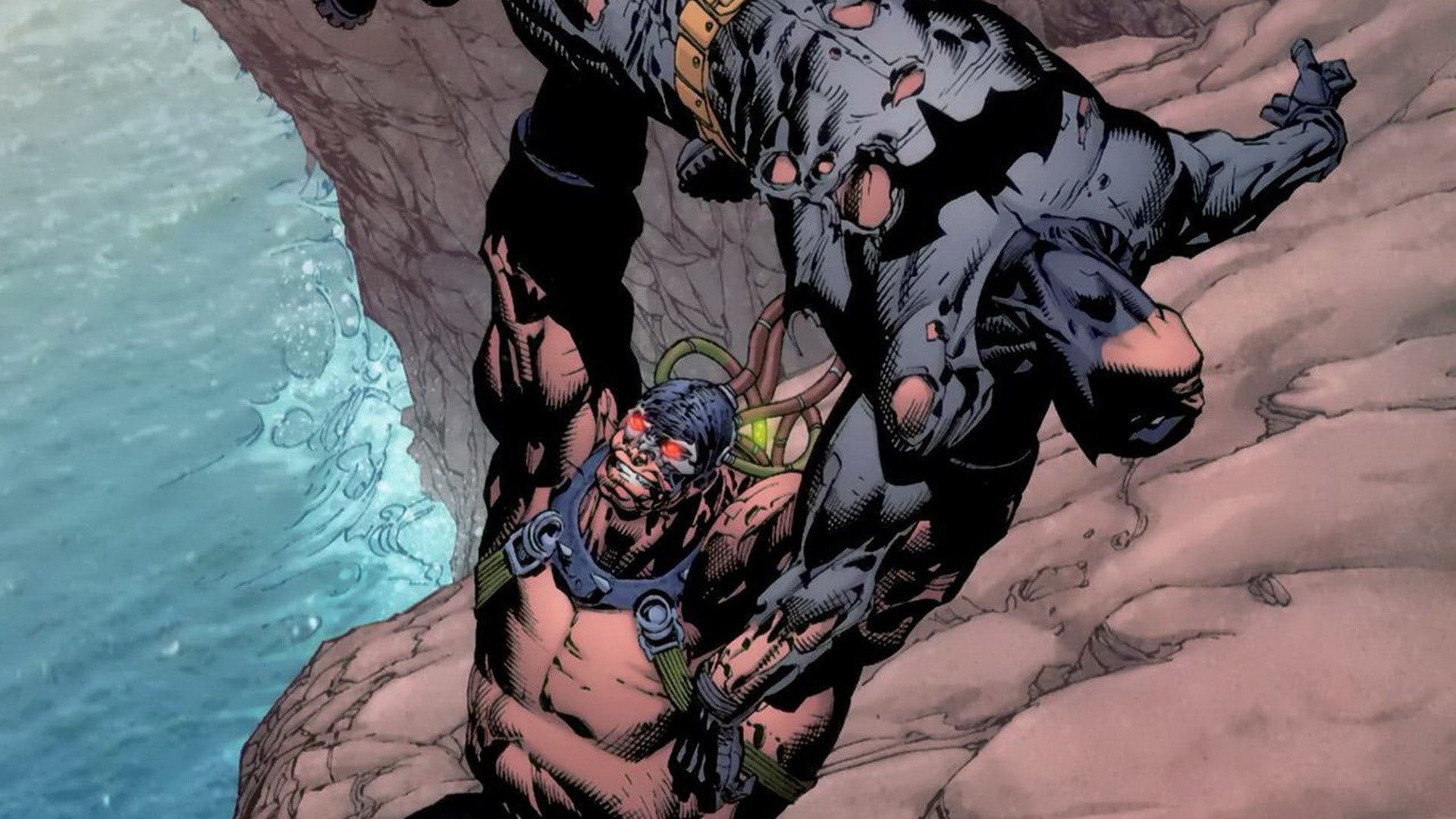 high angle view, two people, dc comics batman bruce wayne bane, underwater, real people, men, 1080P, leisure activity, water, lifestyles, women, day, adventure, HD Wallpaper