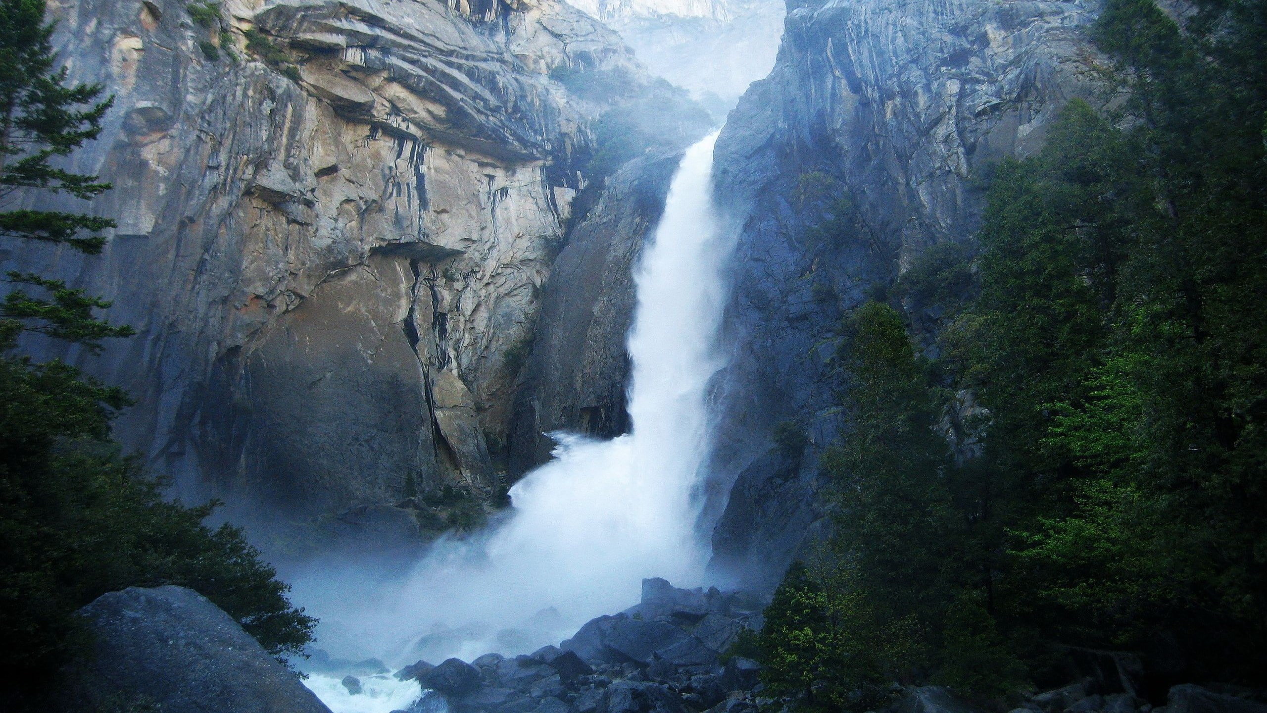 non-urban scene, water, 2K, plant, solid, power in nature, flowing water, waterfall, scenics - nature, rock, coolest pictures ever of nature 2560x1440, HD Wallpaper