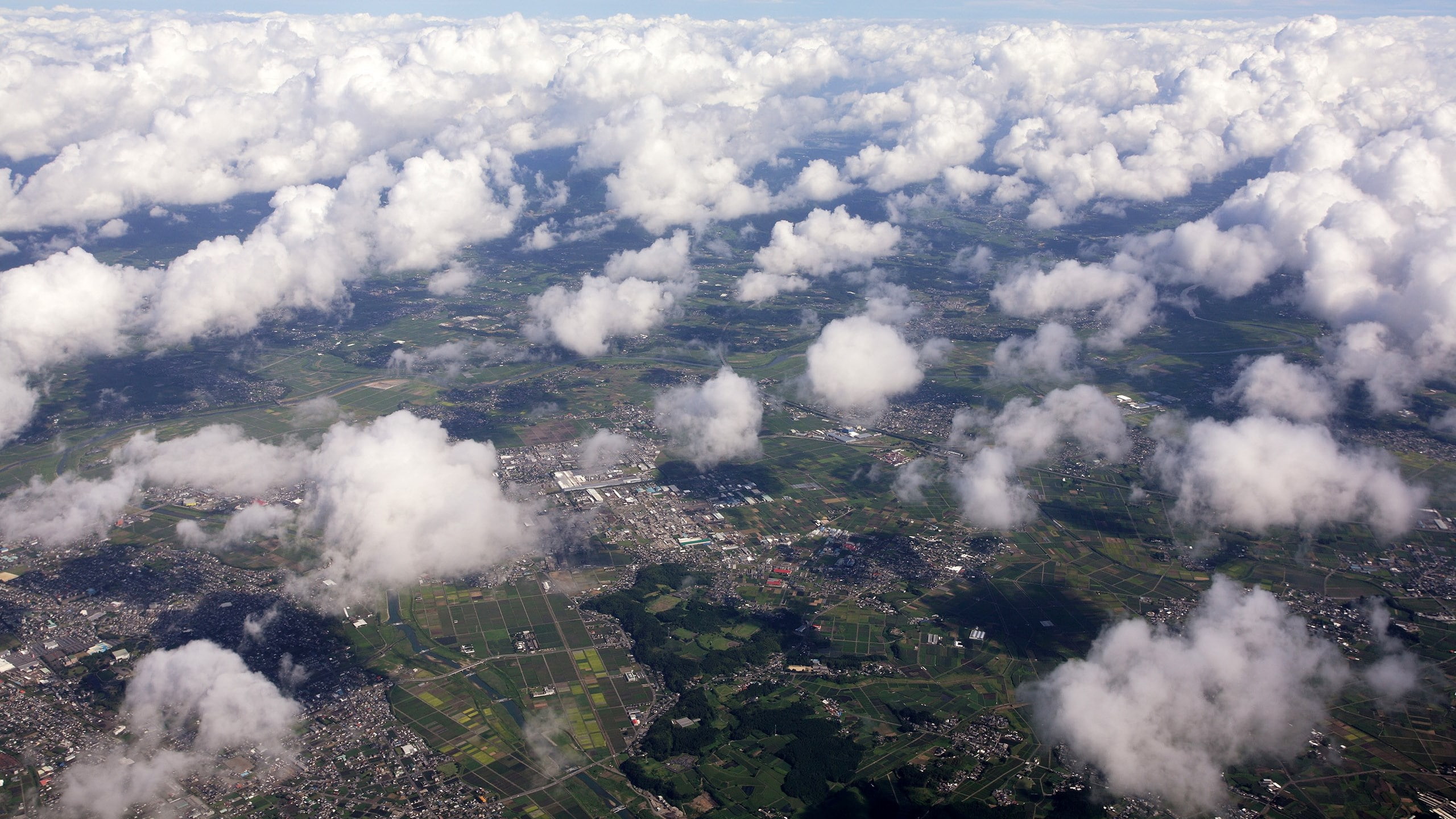 tranquility, outdoors, scenics - nature, land, cityscape, cloudscape, tranquil scene, high angle view, city, cloud - sky, coolest pictures ever of nature 2560x1440, HD Wallpaper