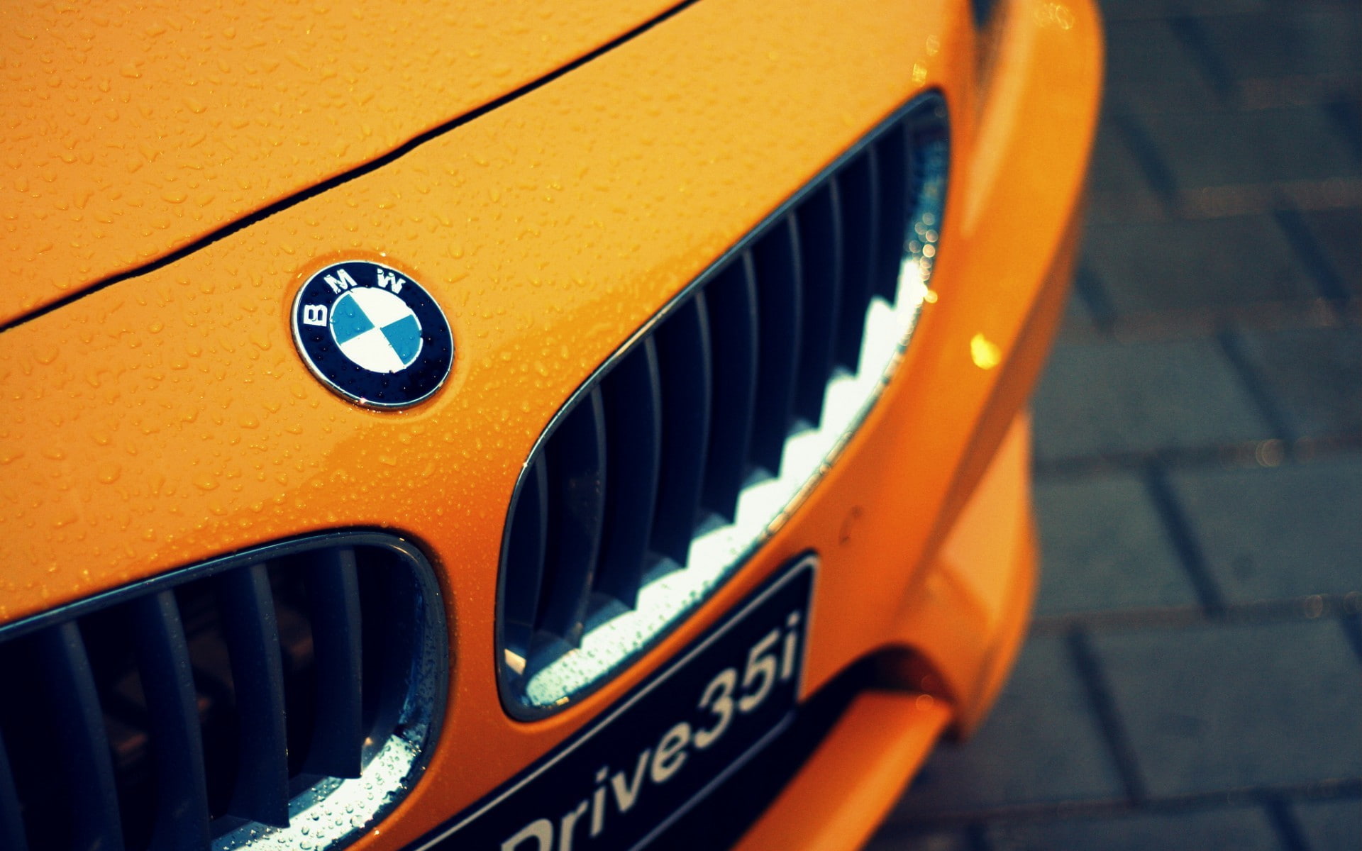 logo, 1080P, drops, bmw, water, HD Wallpaper