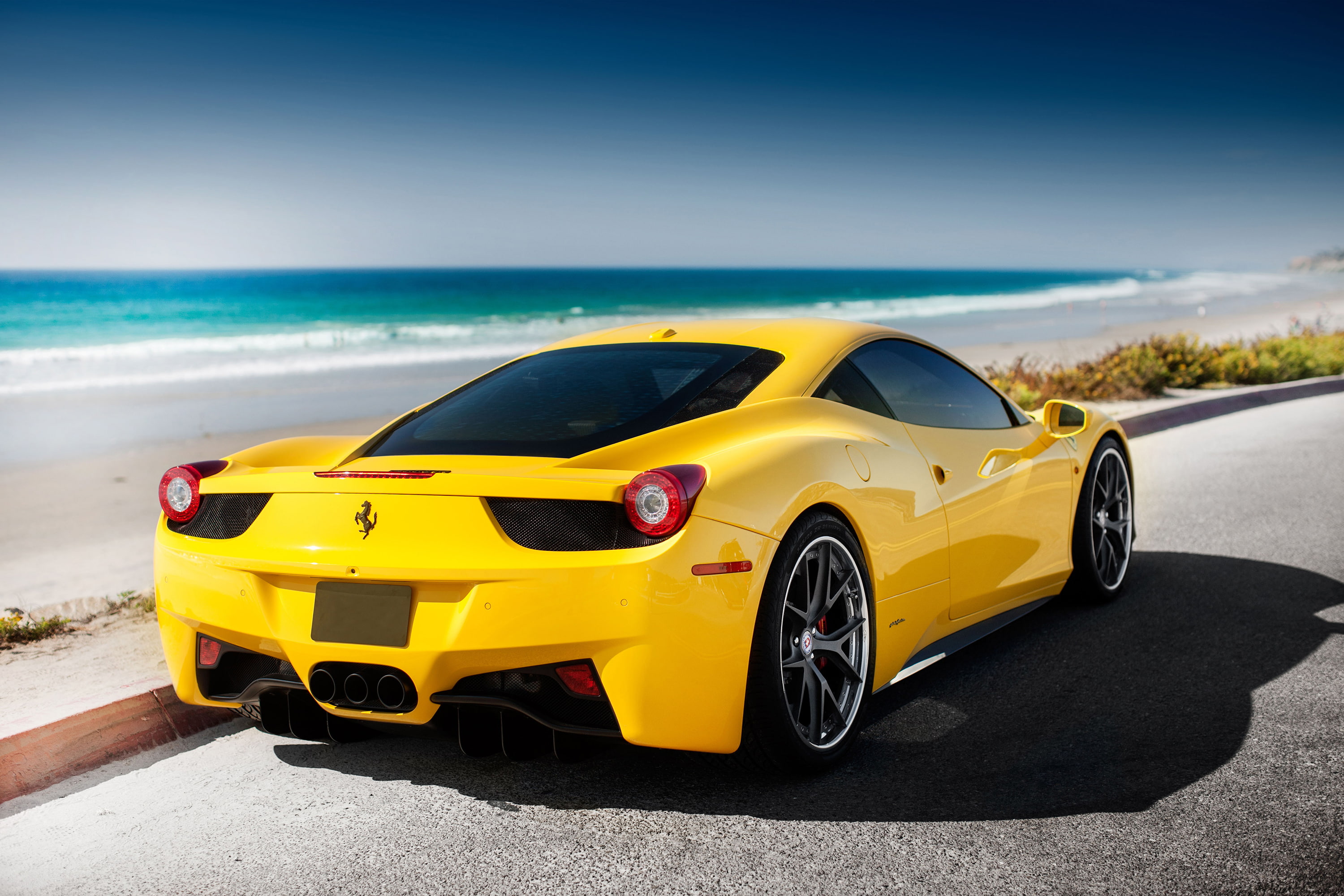 Italia, water, transportation, sea, driving, power, outdoors, beach, motor Vehicle, performance Car, day, modern, new, sunlight, sports Car, car, sky, nature, HD Wallpaper