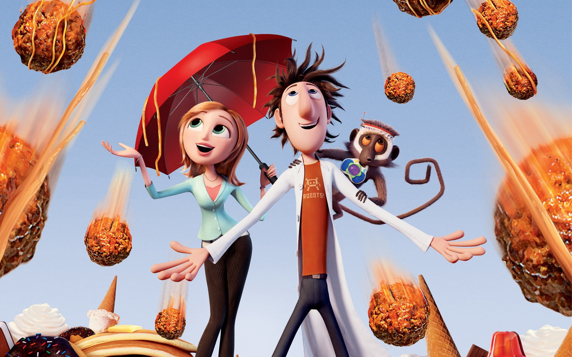 Cloudy, Meatballs, 1080P, chance, HD Wallpaper