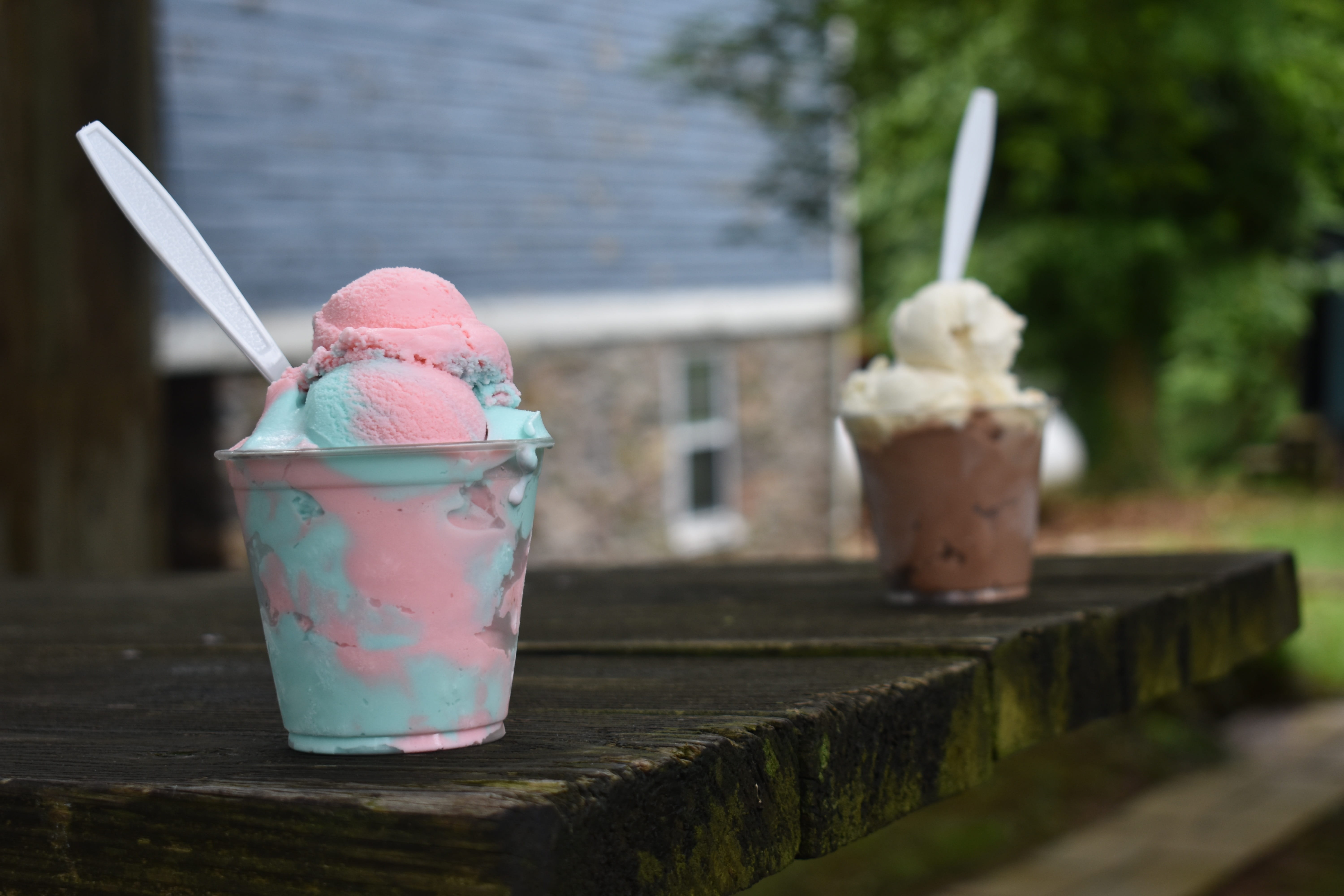 frozen, clear, no people, plastic, drinking straw, food, water, dessert, ice, table, sweet food, outdoors, 5K, day, dairy product, temptation, indulgence, HD Wallpaper