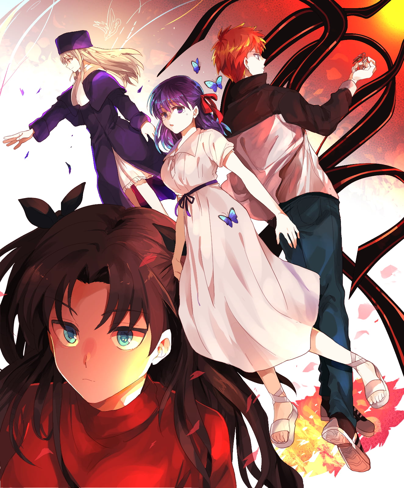 720P, Shirou Emiya, Matou Sakura, anime girls, Tohsaka Rin, Illyasviel von Einzbern, fate/stay night: heavens feel, anime, Phone HD Wallpaper