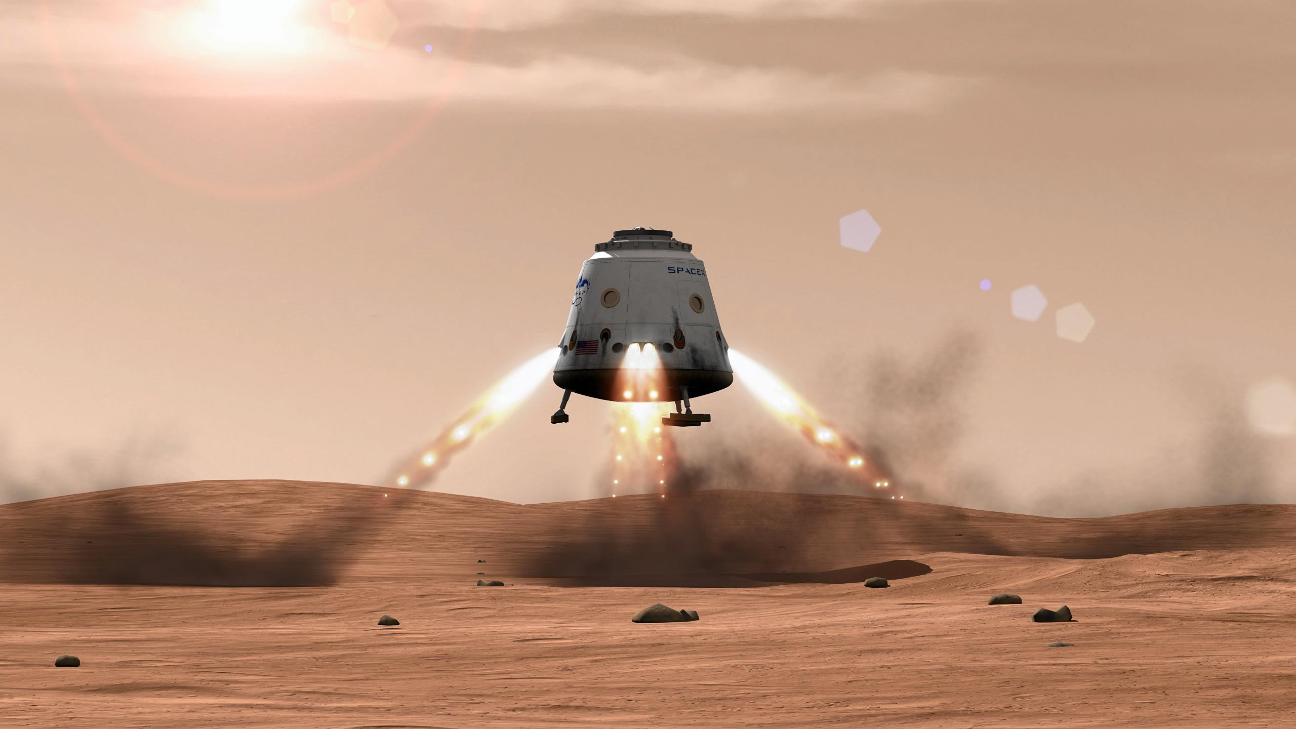 spaceship, 2560x1440, white, 2K, capsule, space, HD Wallpaper