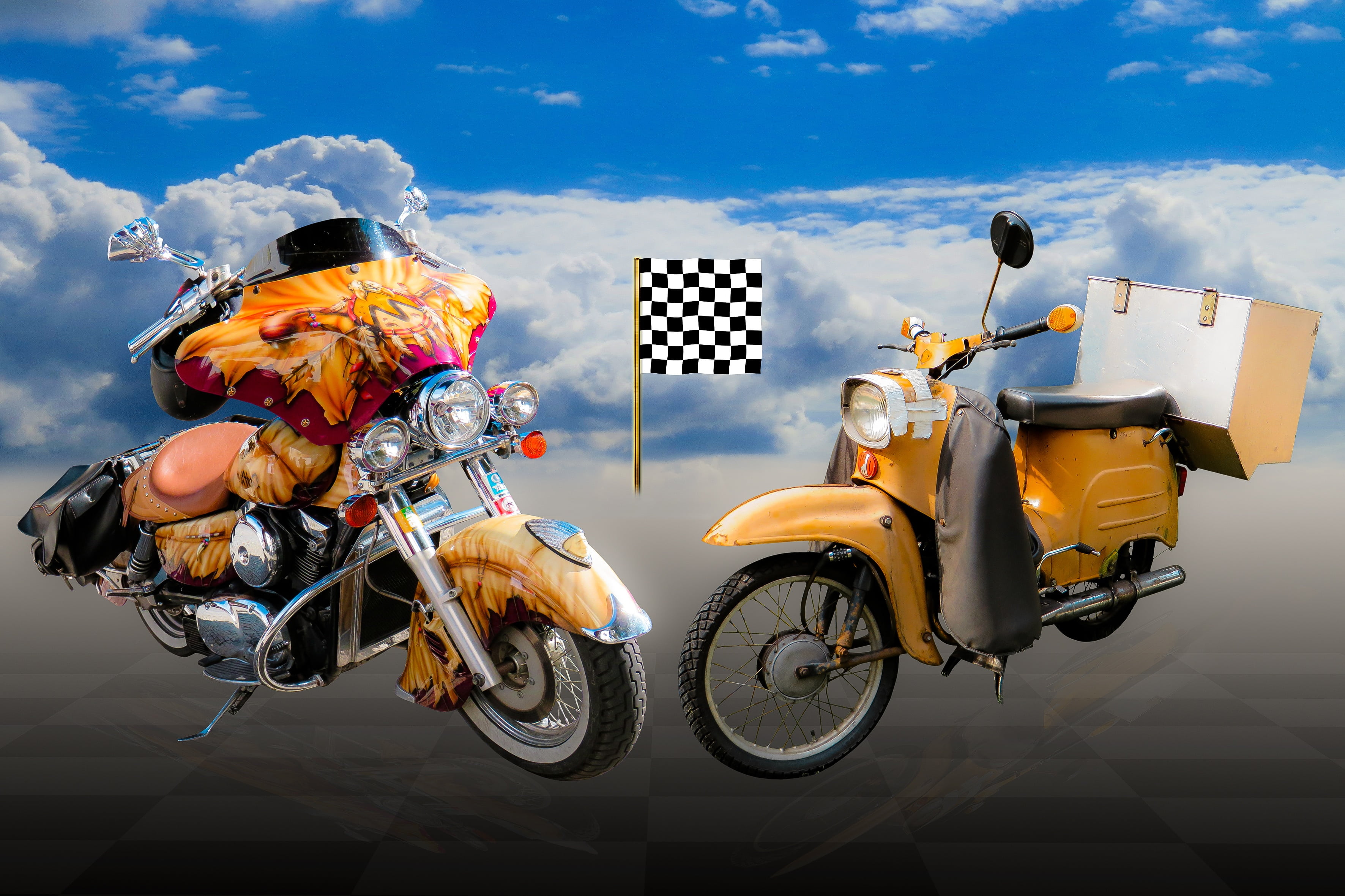 day, transportation, mode of transportation, clothing, occupation, lifestyles, crash helmet, sunlight, full length, moped, adult, sky, target, motor, old, HD Wallpaper