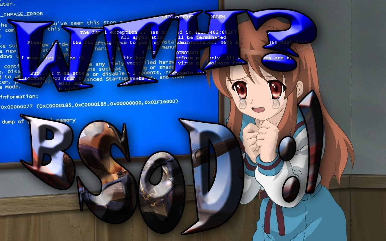 BSOD, tears, anime, 720P, errors, The Melancholy Of Haruhi Suzumiya, HD Wallpaper