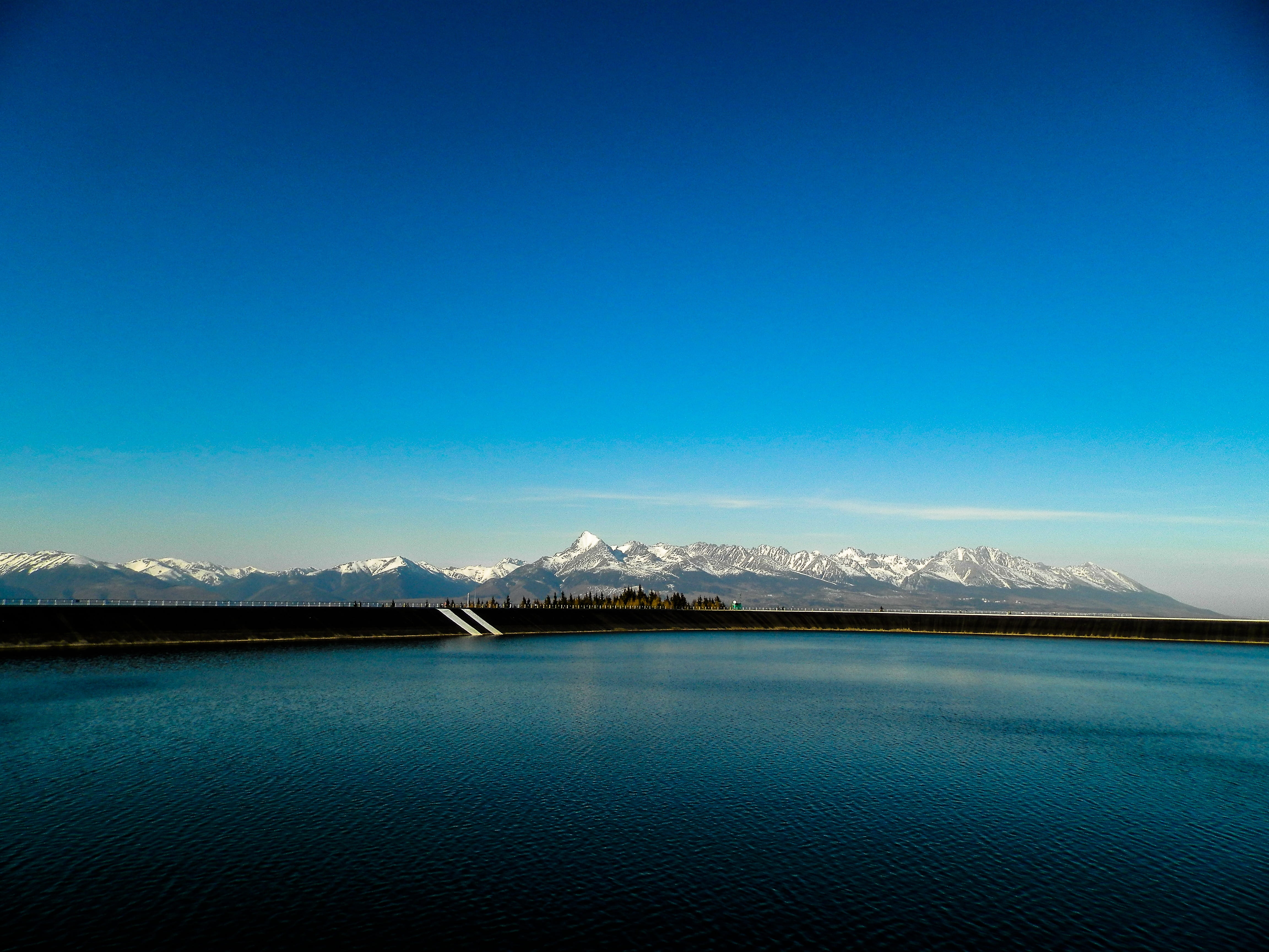 hybe was, mountains, swimming, snow, landscape, lake, tranquility, sport, lagoon, cold temperature, nature, mountain peak, waterfront, mountain, country, HD Wallpaper
