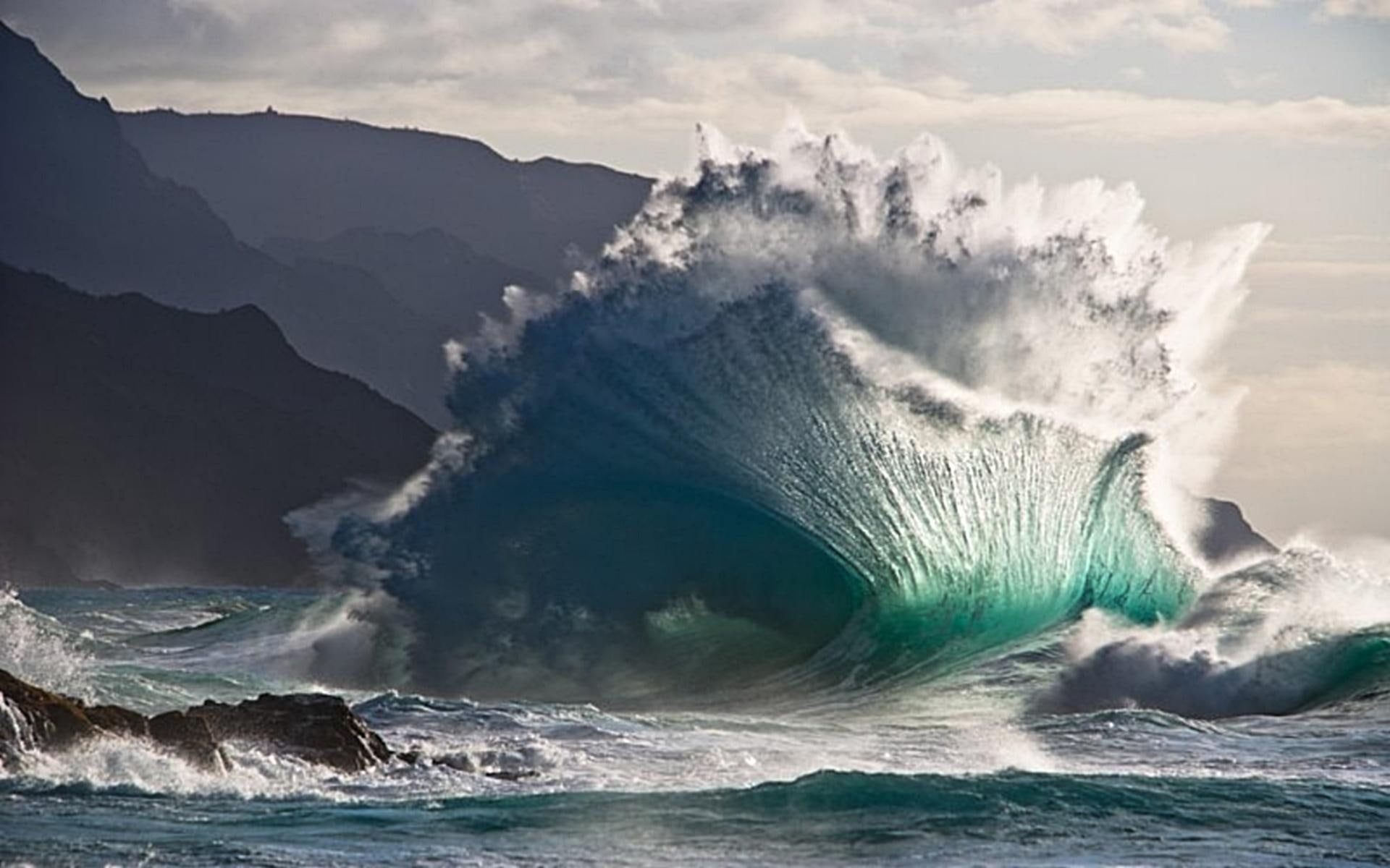 ability, power, wave, 1080P, waves, blooming, 3d and abstract, ocean, blue, HD Wallpaper