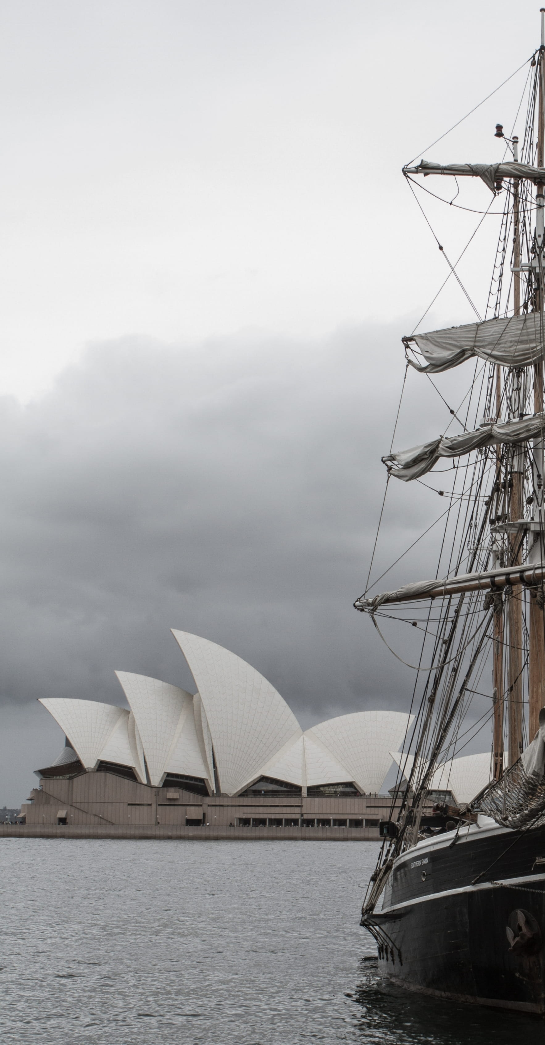 sailboat, water, nautical vessel, ship, cloud - sky, travel destinations, sky, australia, nature, mast, transportation, sailing, building exterior, building, Phone HD Wallpaper