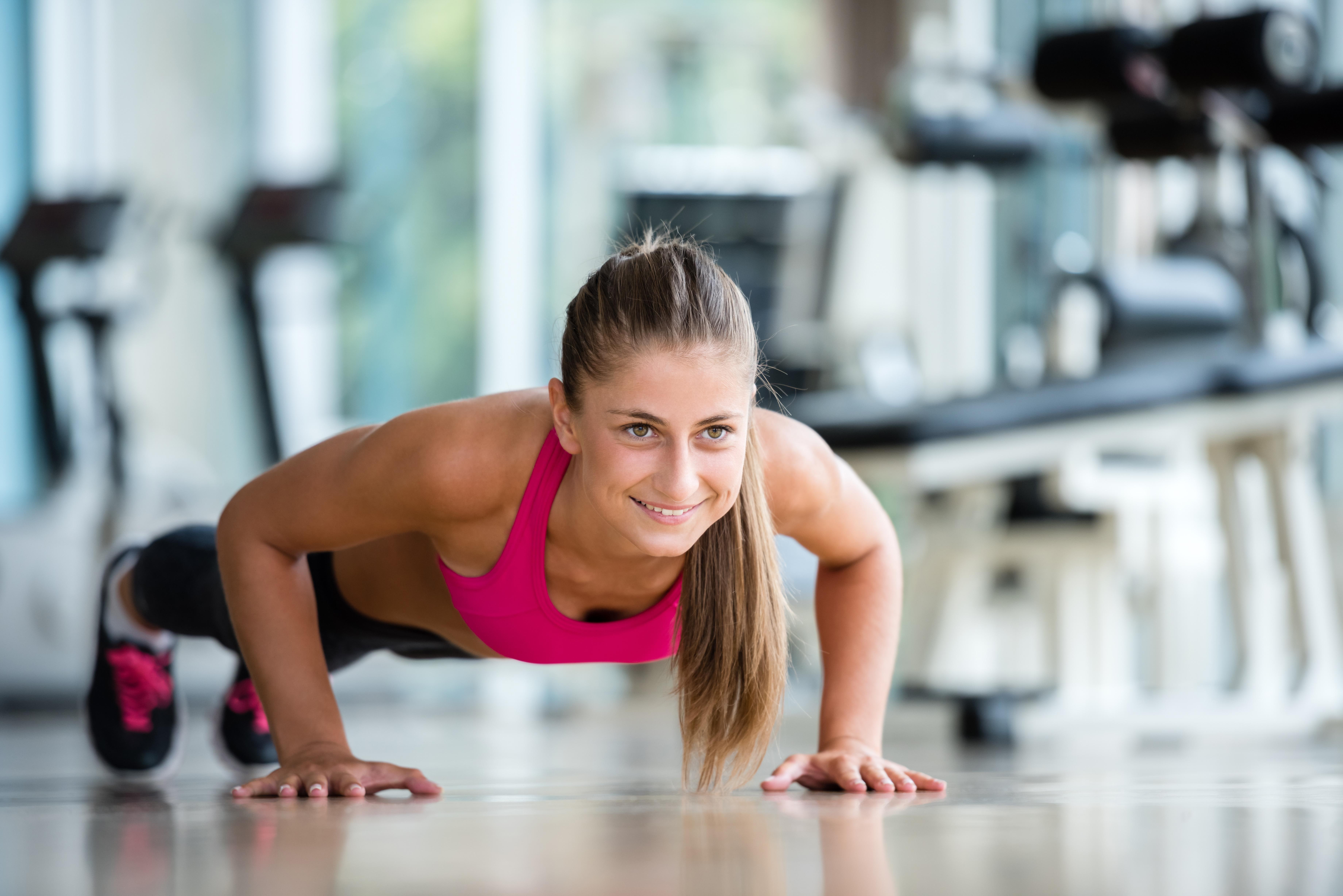 woman, pushups, workout, fitness, 5K, HD Wallpaper