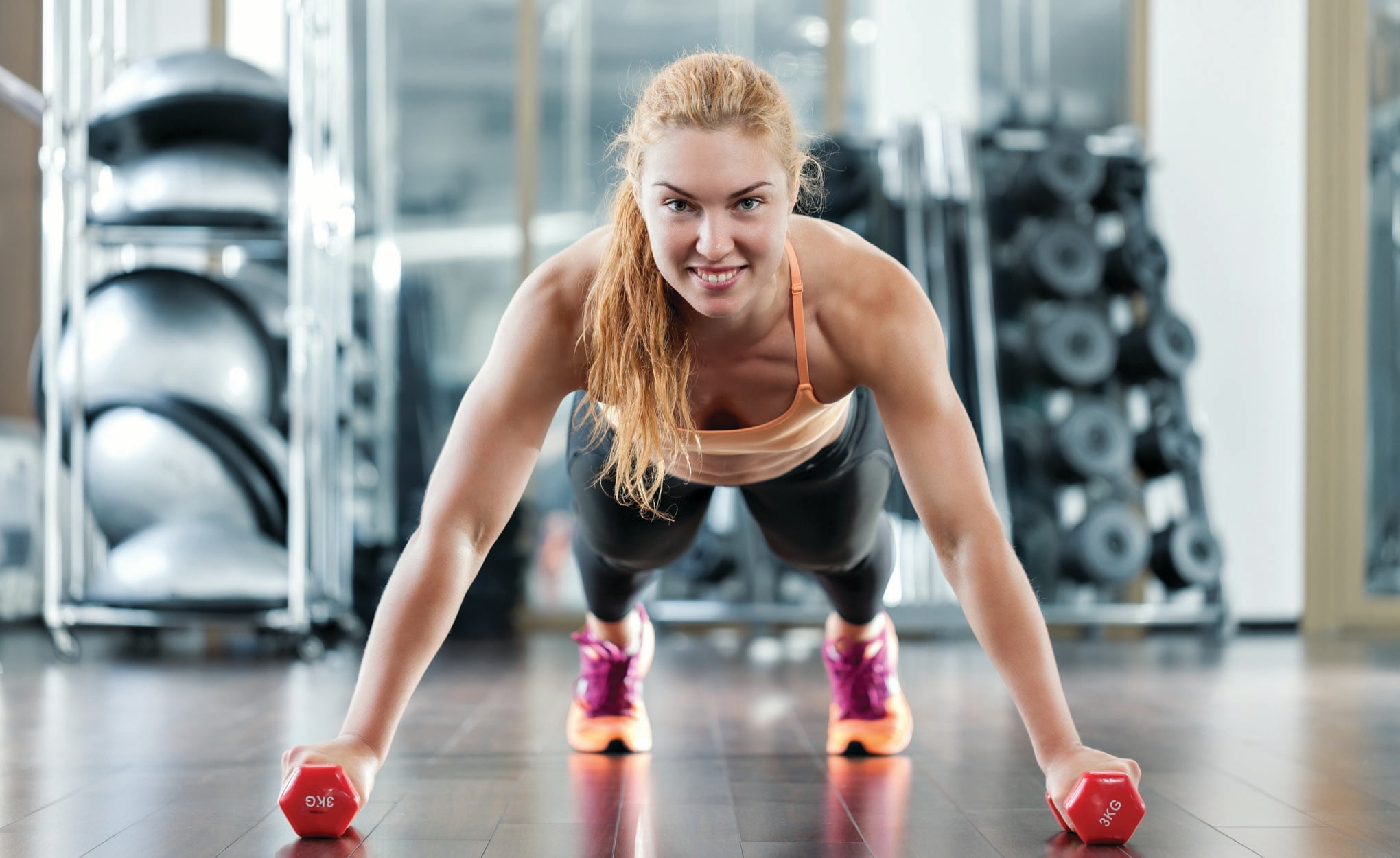 workout, pushups, pose, dumbbells, 1080P, HD Wallpaper