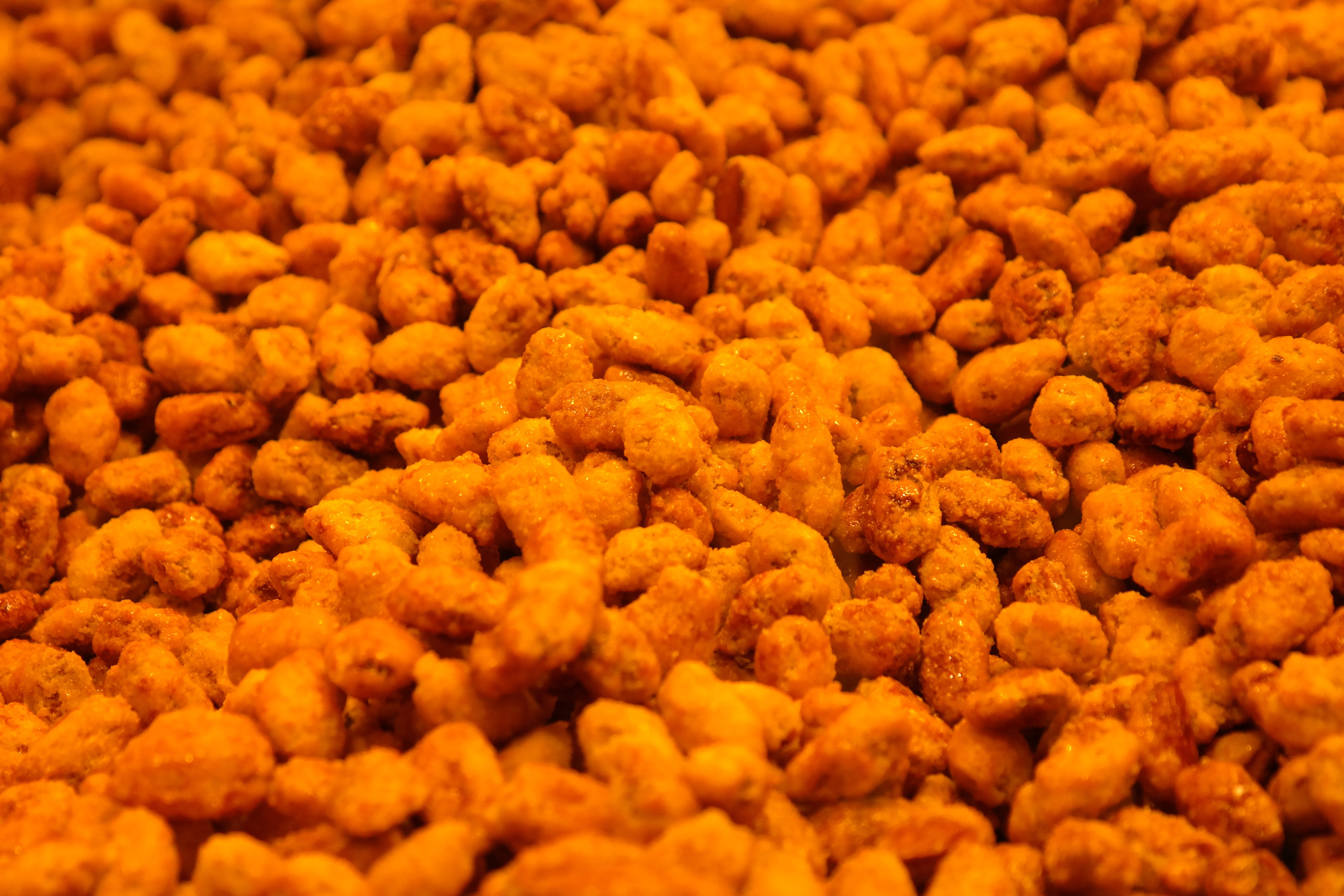 ingredient, spice, nibble, crisp, Almonds, almond, Burnt, calories, large group of objects, close-up, eat, Candy, dried food, orange color, roasted, still life, HD Wallpaper