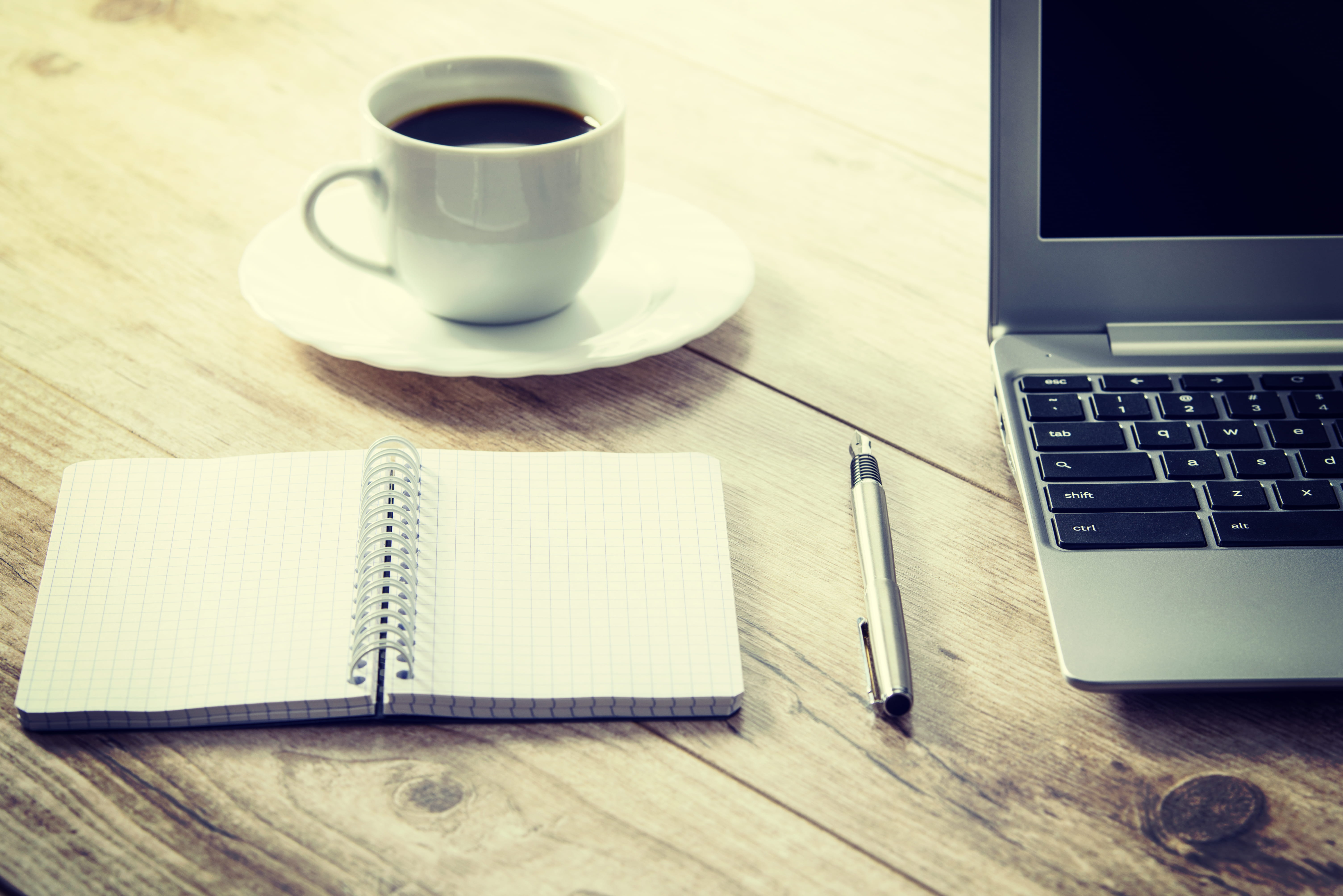 refreshment, food and drink, round, drink, pen, high angle view, notebook, computer keyboard, wireless technology, coffee cup, 5K, computer, no people, HD Wallpaper