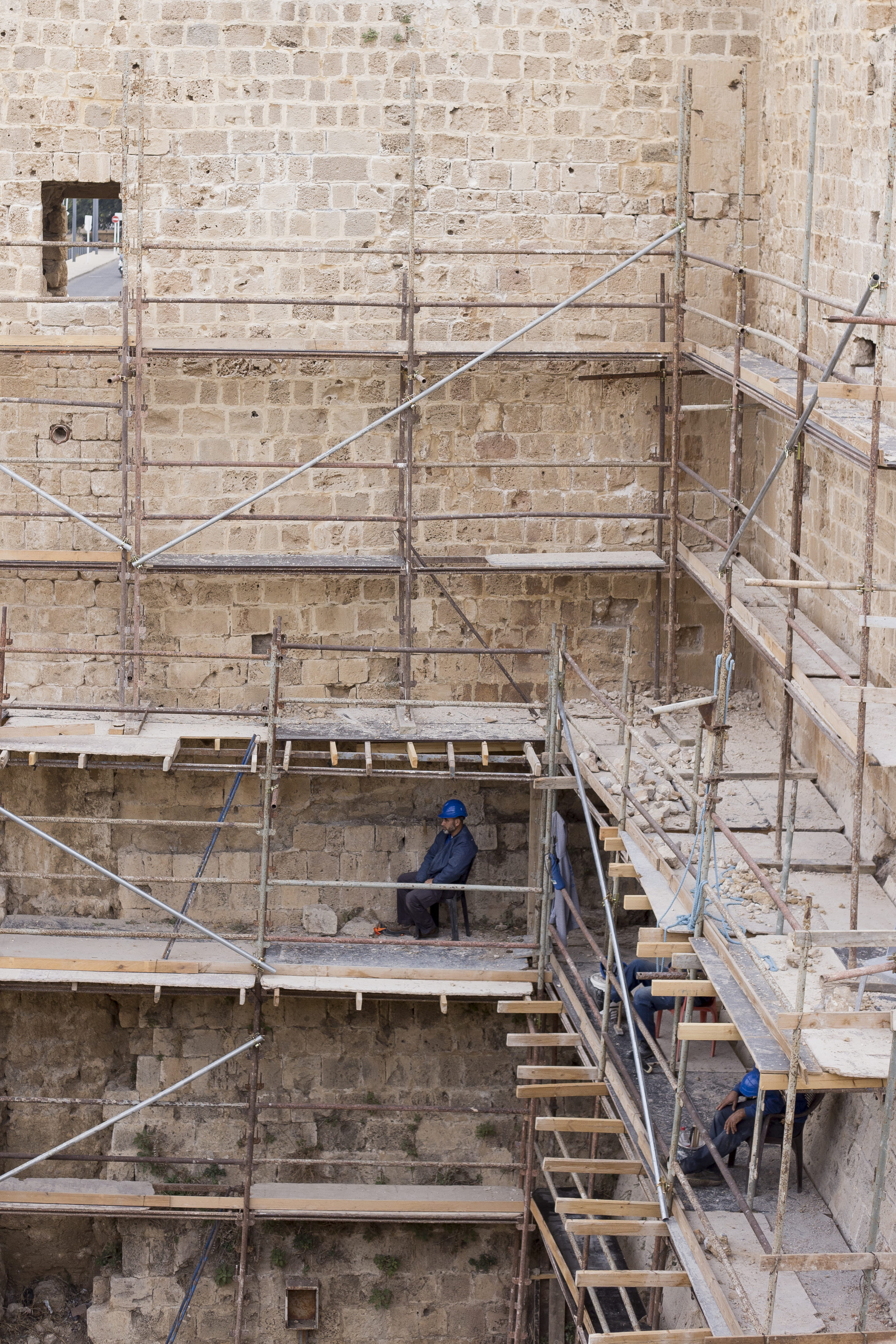 construction industry, built structure, old akko, israel, construction site, outdoors, day, old city walls, industry, antiquity, home improvement, building exterior, Phone HD Wallpaper