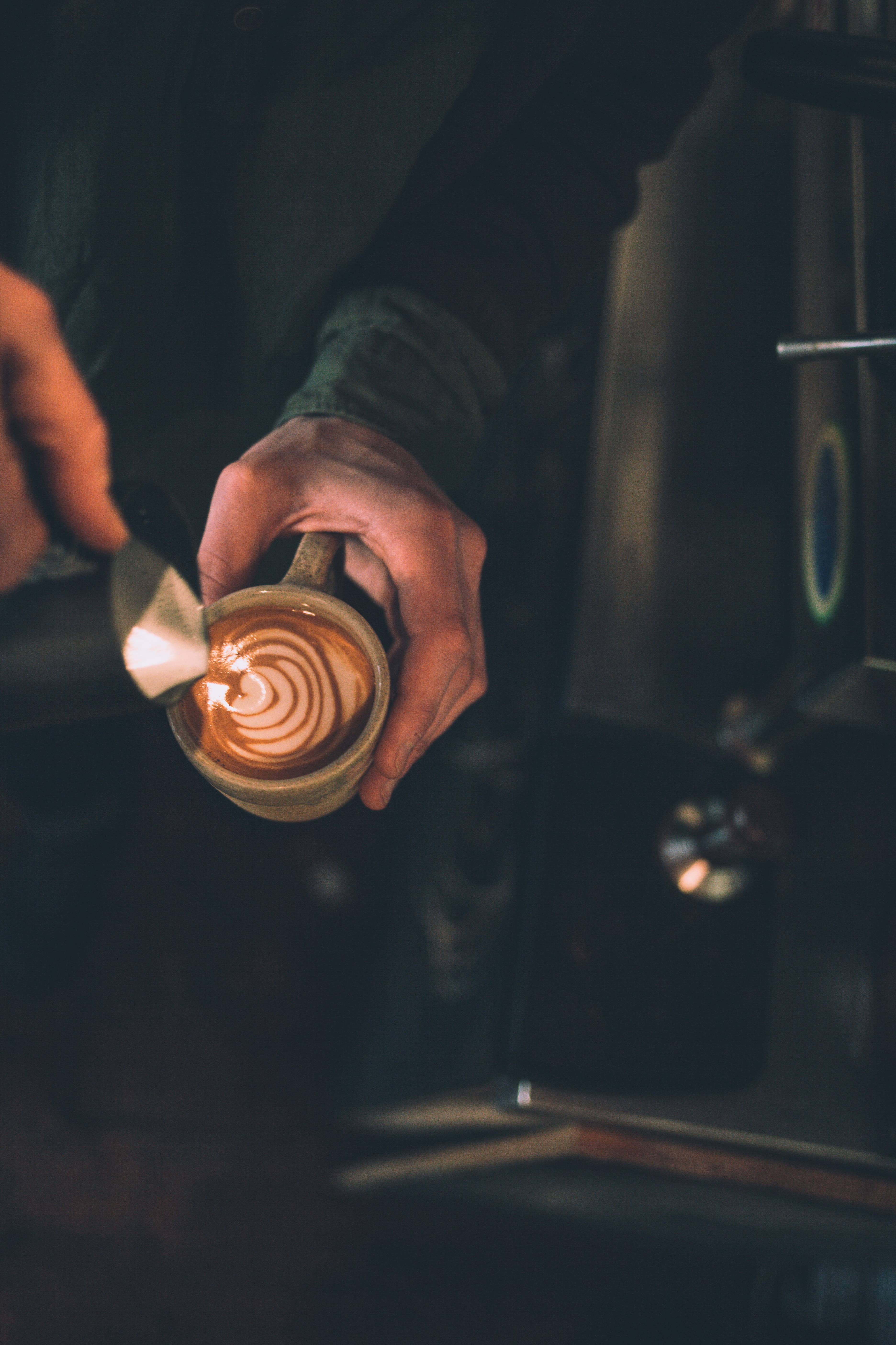 burning, business, capuccino, coffee, cappuccino, real people, freshness, hand, drink, 5K, one person, human body part, indoors, holding, focus on foreground, Phone HD Wallpaper