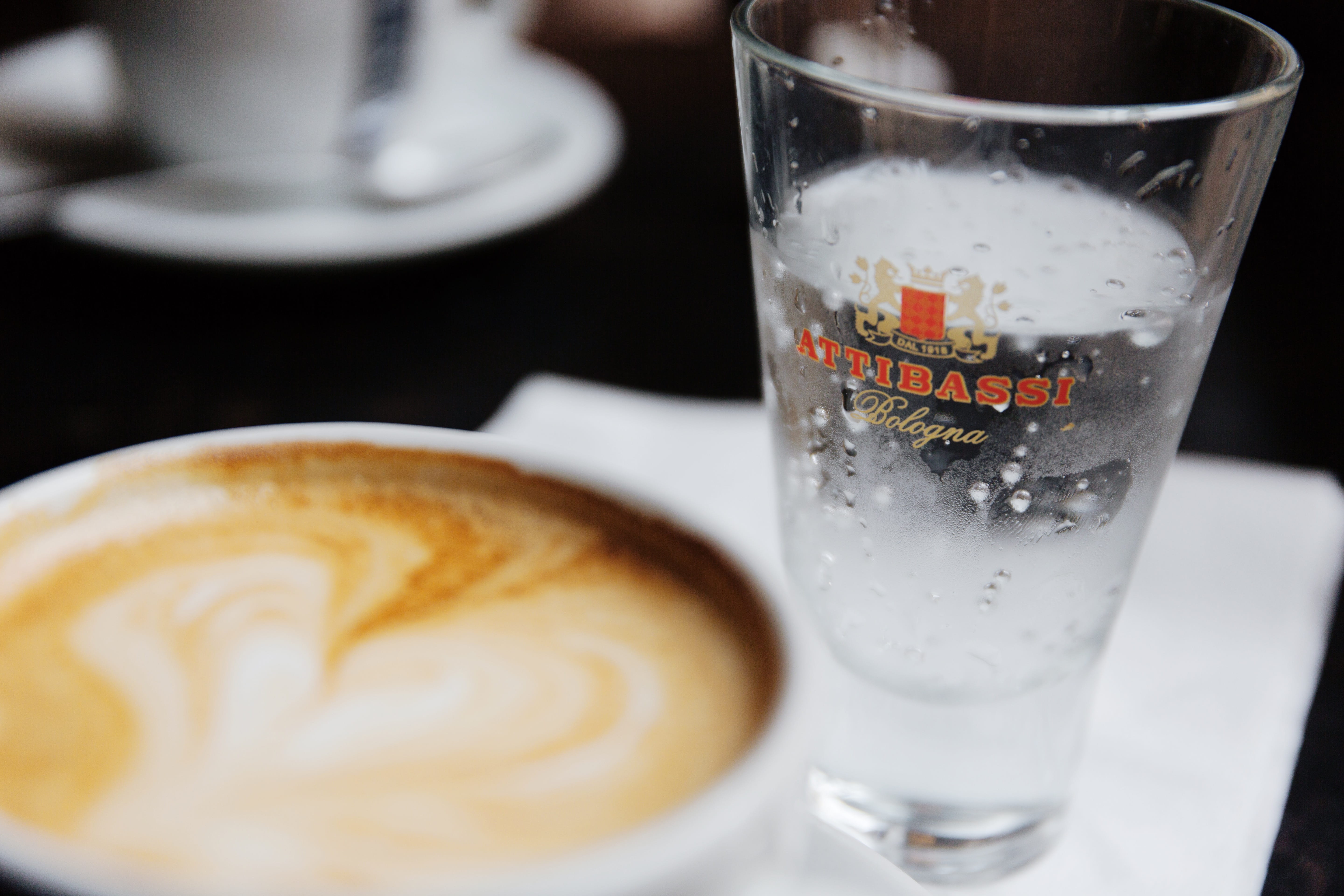 still life, coffee cup, mug, close-up, freshness, indoors, drinking glass, food and drink, latte, cup, water, 5K, food, beverage, focus on foreground, HD Wallpaper