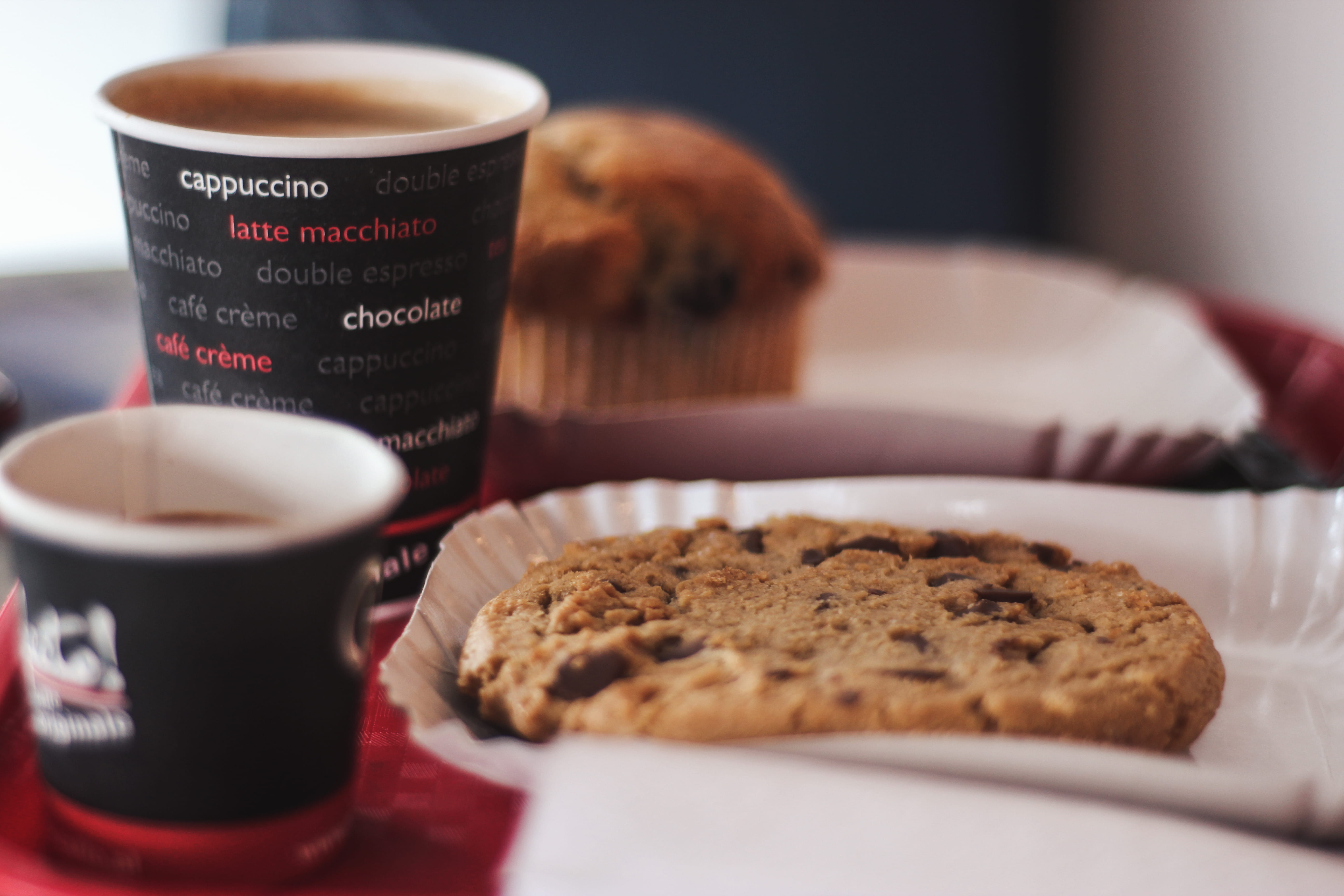 meal, crockery, breakfast, sweet food, coffee, glass, no people, focus, freshness, coffee - drink, still life, coffe, temptation, cookie, food, close-up, HD Wallpaper