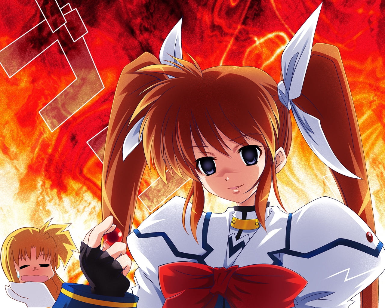 fictional, emotion, celebration event, people, sport, 720P, men, girls, anime, indoors, costume, representation, girl, toy, fire, fun, mahou shoujo lyrical nanoha, HD Wallpaper