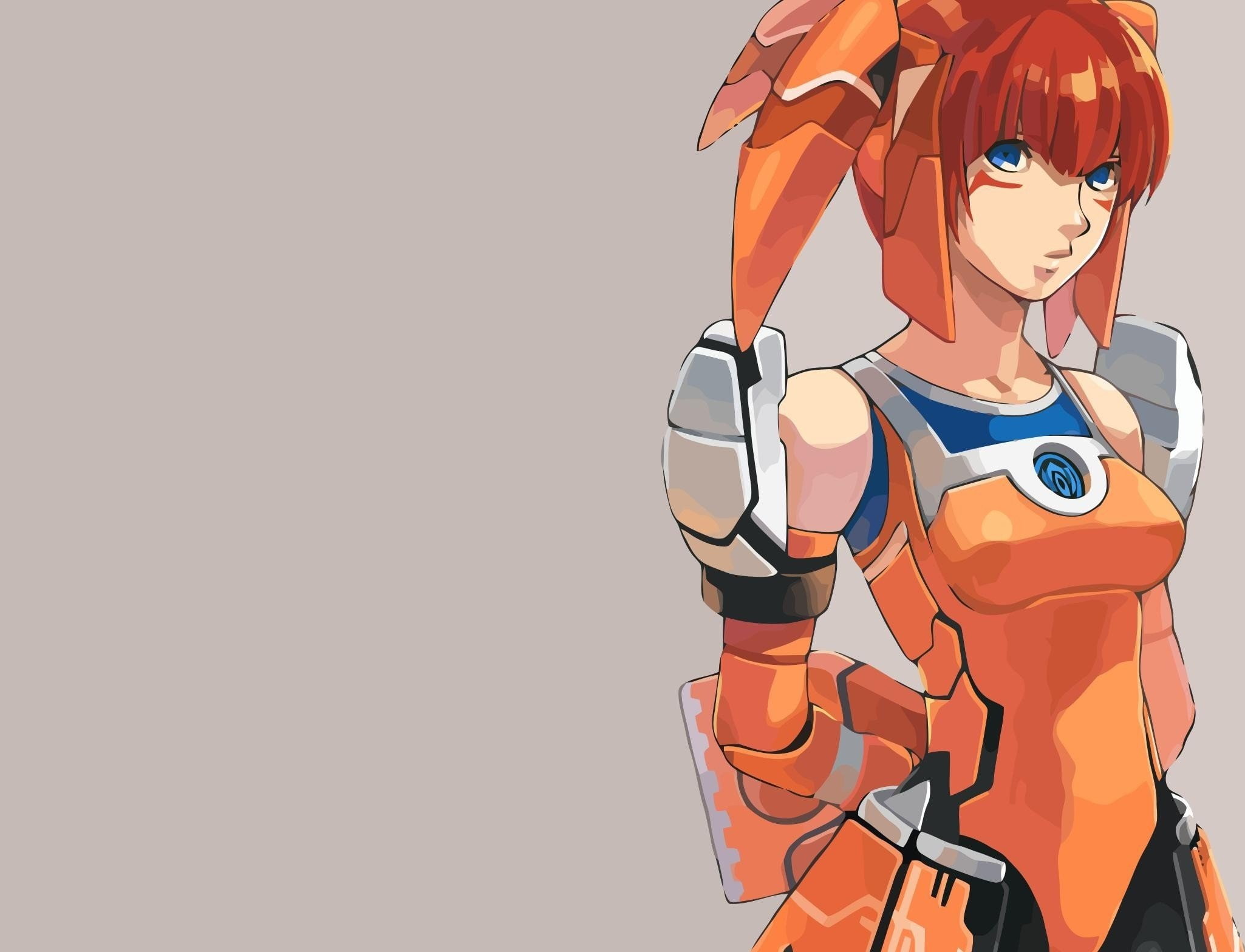 girls, girl, robots, blue, entertainment, anime, robot, dreamcast, 1080P, sega, eyes, HD Wallpaper