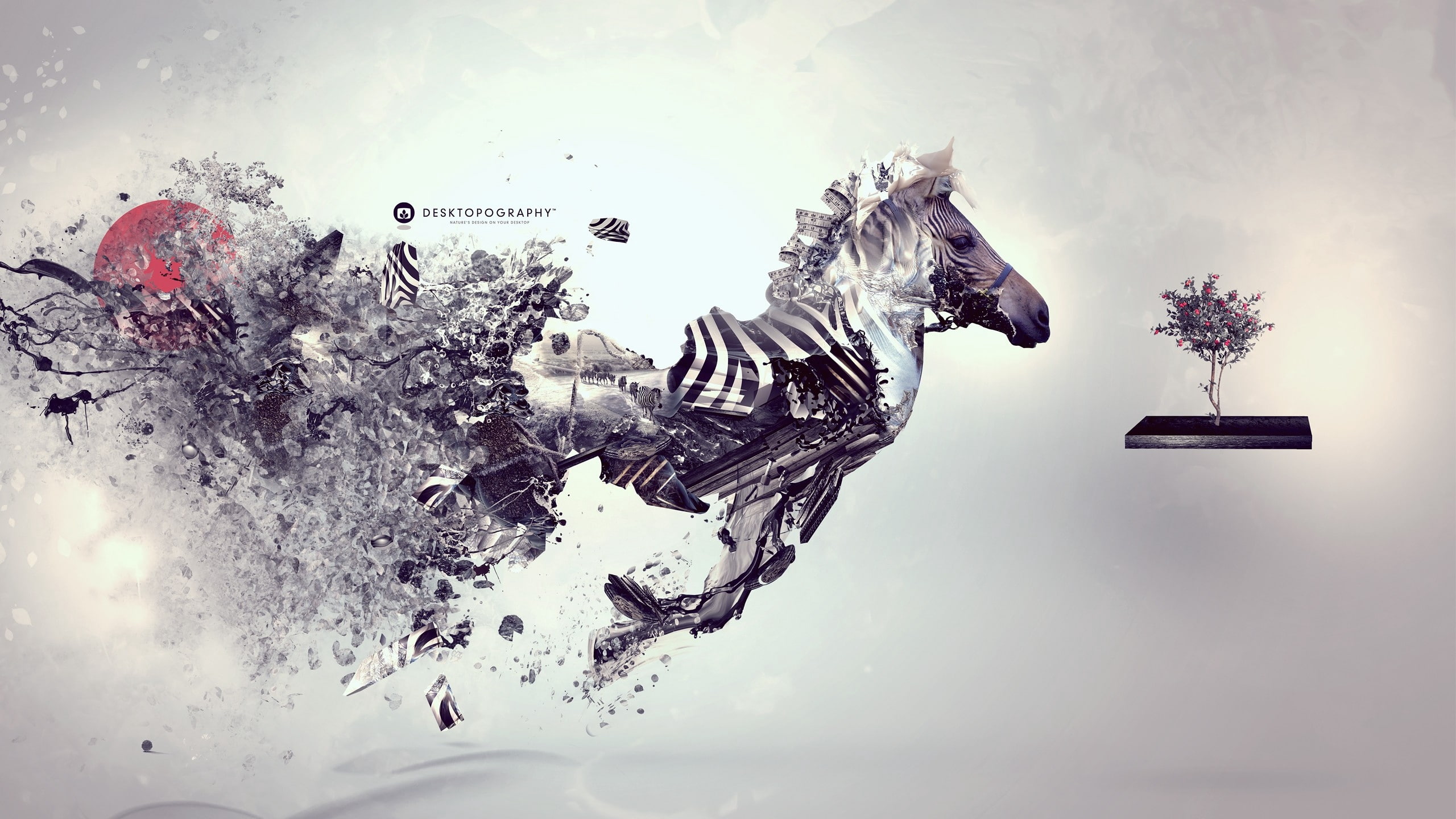 2K, zebra, inspiration, surrealism, HD Wallpaper