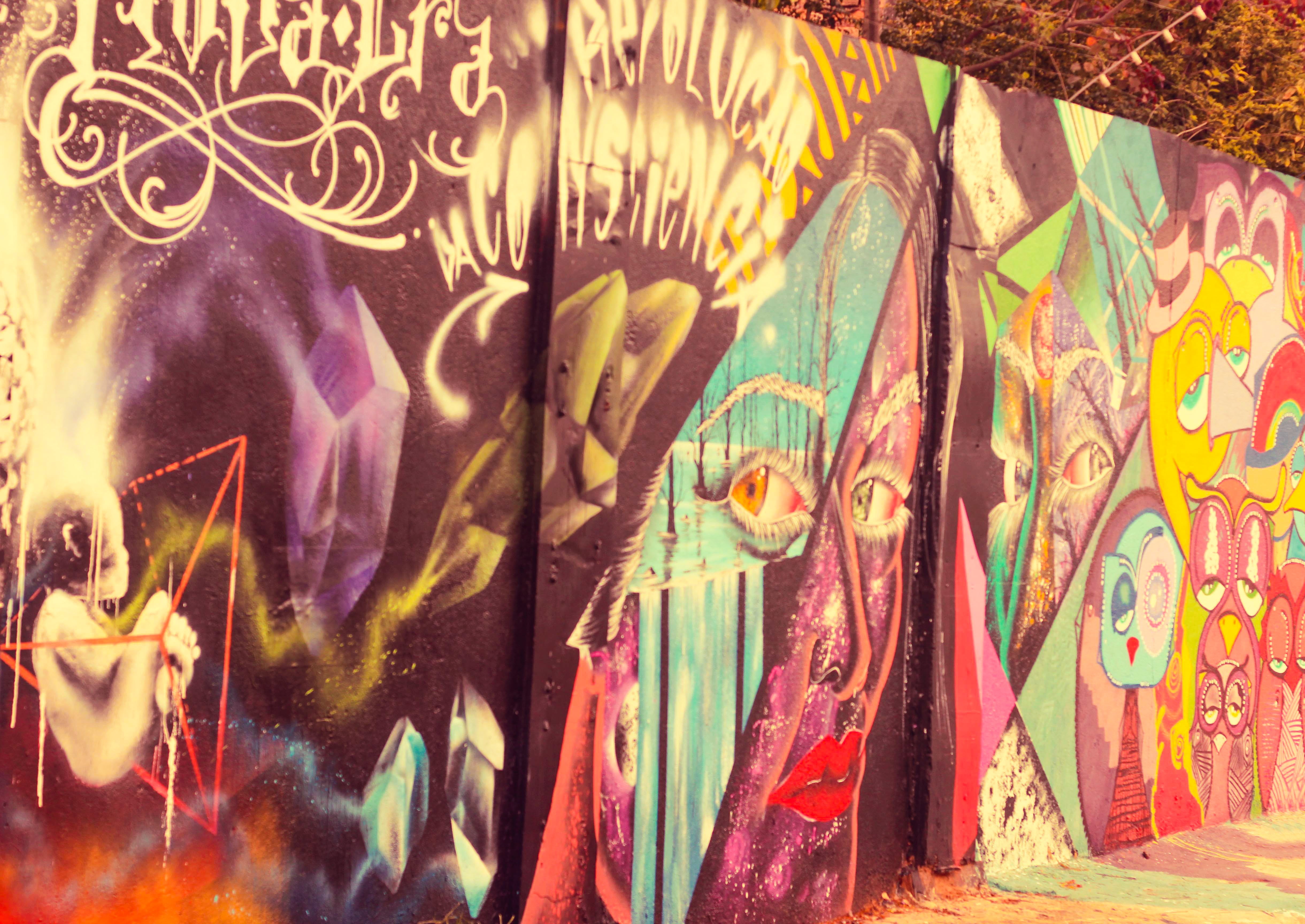 assorted, indoors, outdoors, day, architecture, female likeness, wall - building feature, art, representation, mural, painting, sao paulo, urban, art and craft, HD Wallpaper