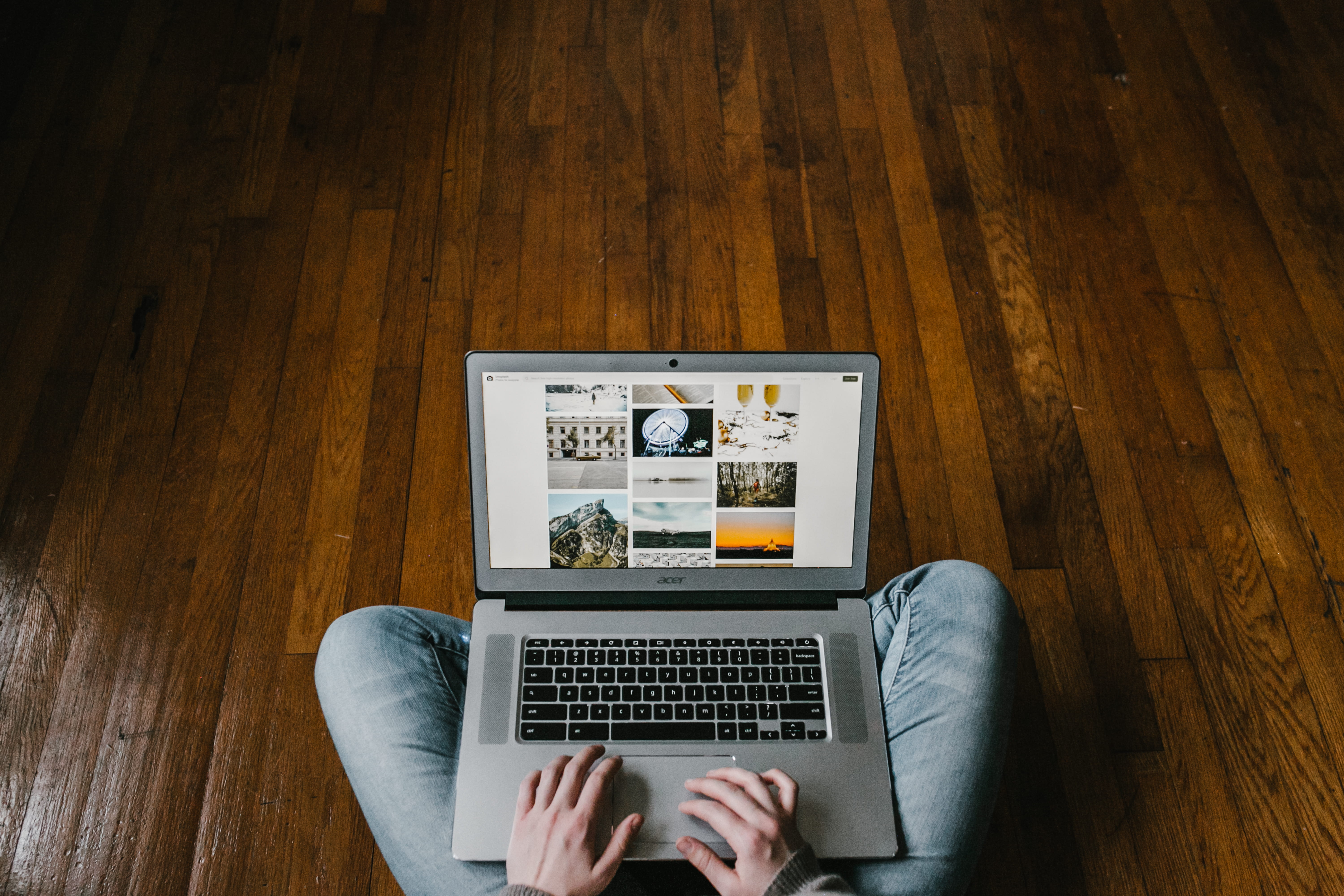 indoors, grey, lifestyles, using, computer, laptop, communication, person, google chromebooks, lap, using laptop, wood - material, wood, write, hand, wireless technology, HD Wallpaper