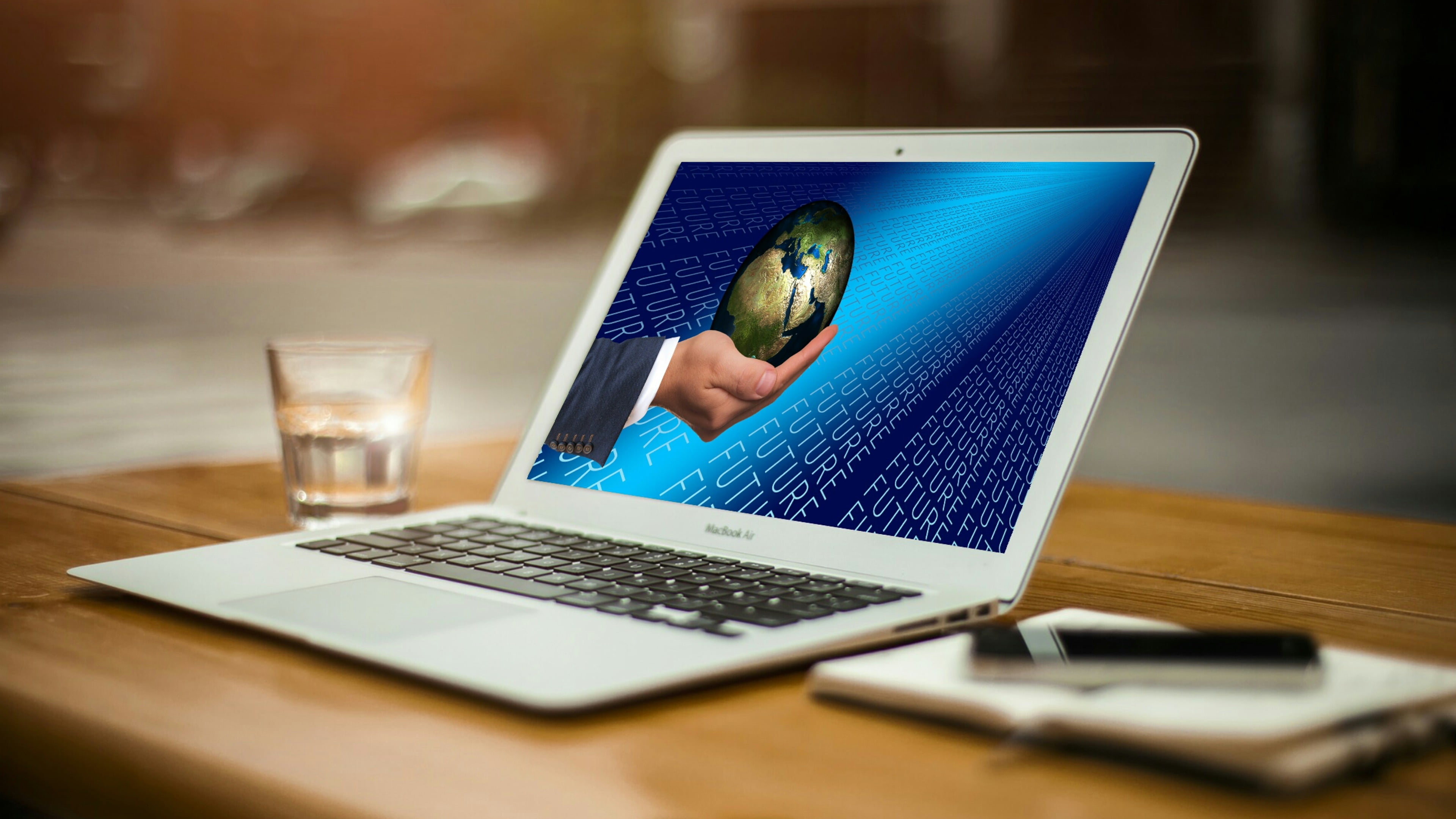 drinking glass, no people, internet, computer monitor, communication, glass, connection, 4K, workplace, personal computer, netbook, working at home, furniture, HD Wallpaper