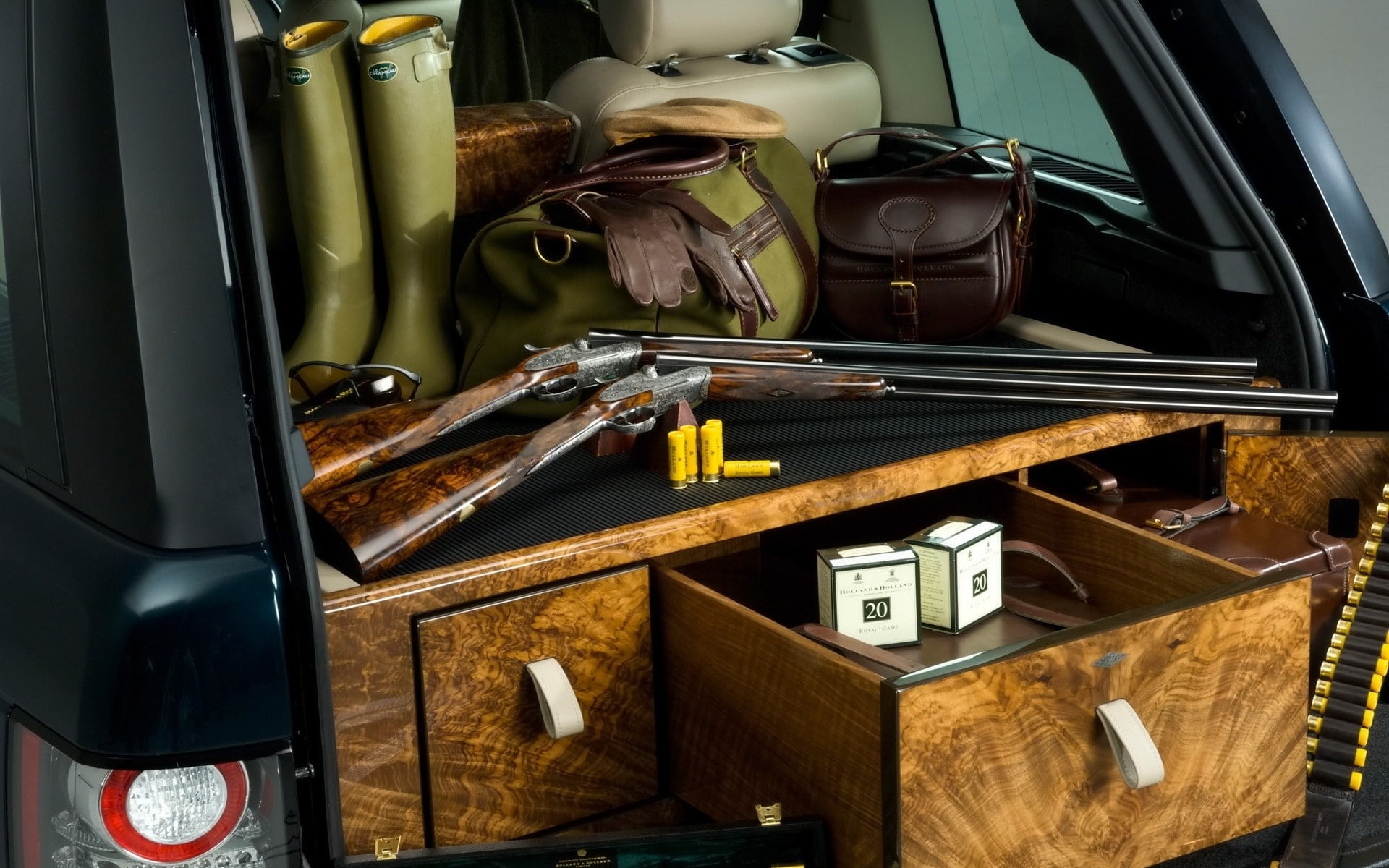 suv, range, 1080P, cars, rover, hd, rifle, hunting, drawer, HD Wallpaper