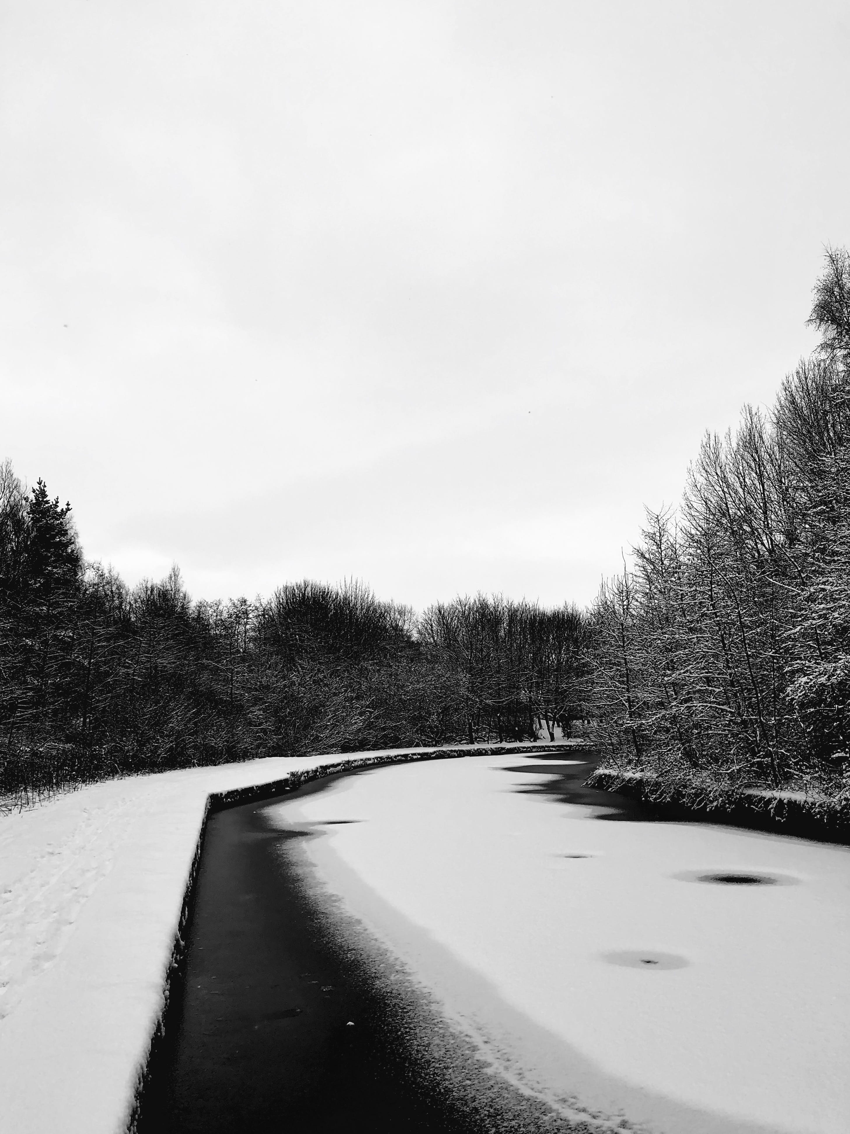 transportation, beauty in nature, winter, no people, iphone 7, tree, snowday, lancashire, cold temperature, snow, united kingdom, tranquil scene, Phone HD Wallpaper