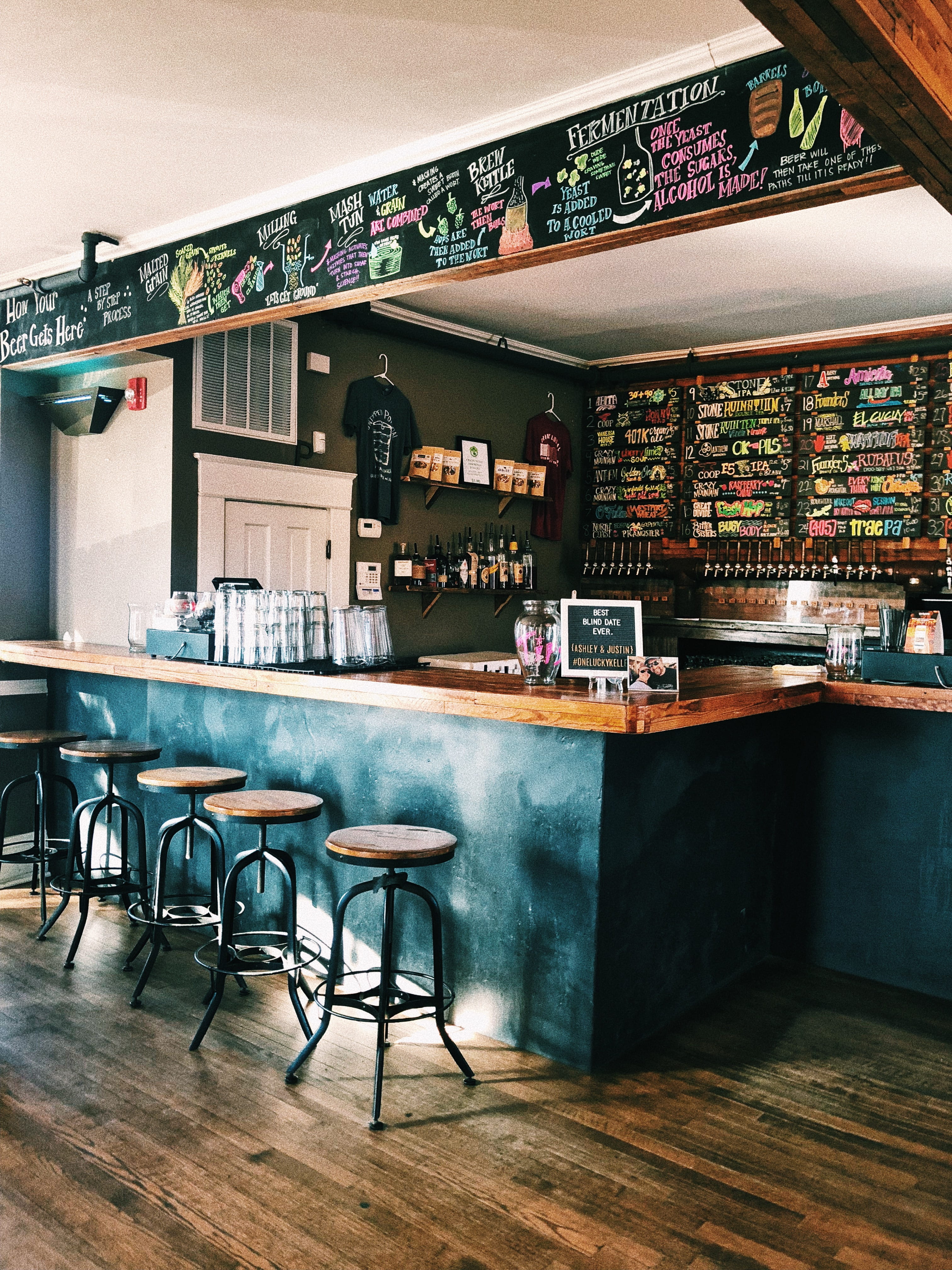 bar - drink establishment, food and drink industry, absence, wedding, the patriarch craft beer house and lawn, bar counter, iphone, oklahoma, edmond, wood - material, Phone HD Wallpaper