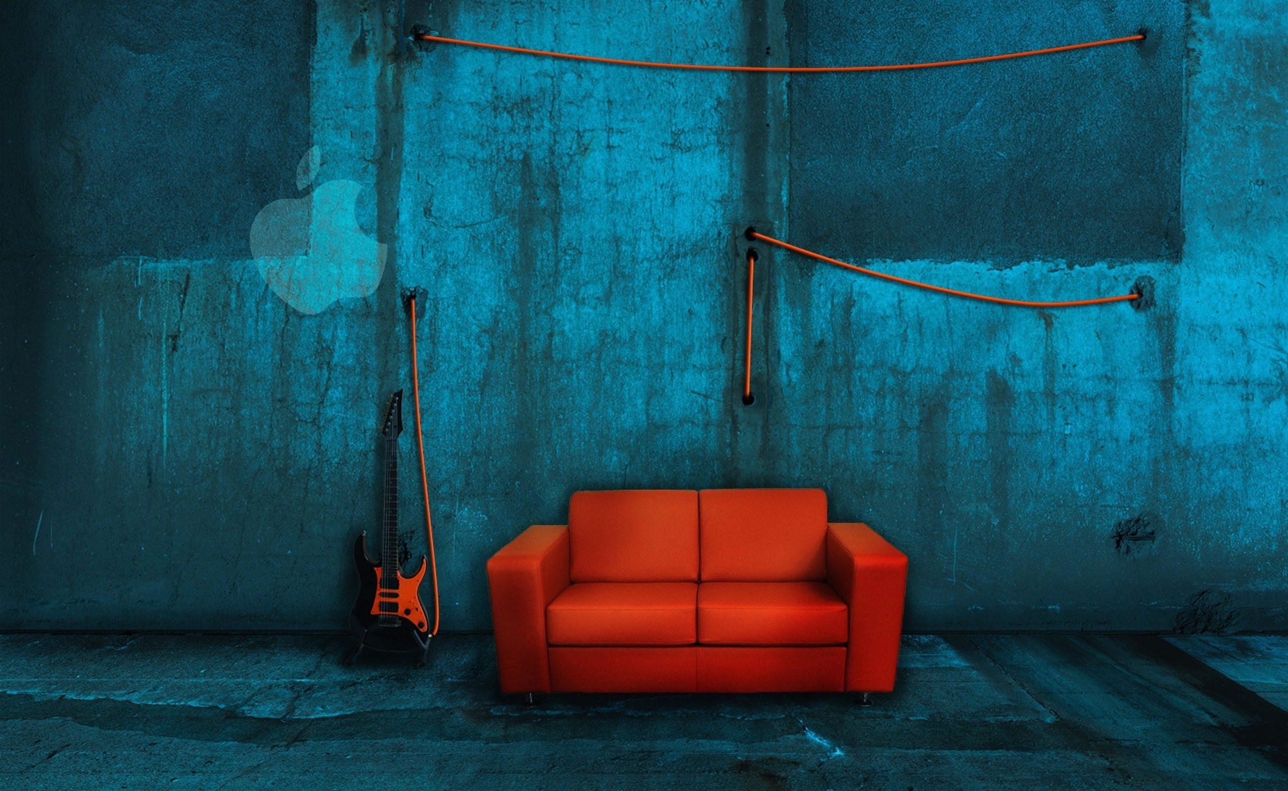 wall - building feature, armchair, decline, living room, relaxation, chair, building, apartment, indoors, padded, cozy, concrete, Music, Guitar, flooring, HD Wallpaper