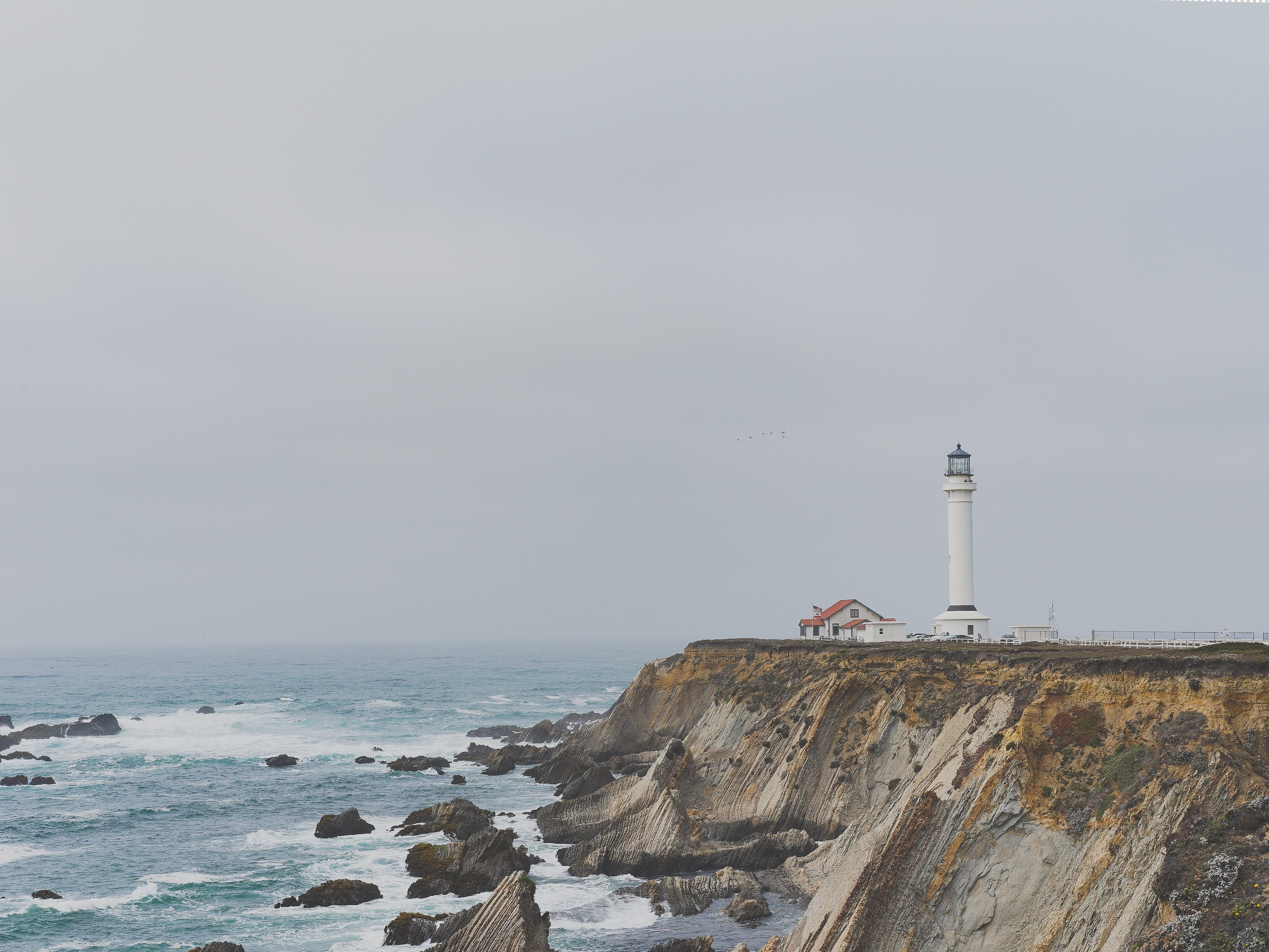 tower, building, security, tidal, nature, water, built structure, ocean, direction, lighthouse, rock, protection, sky, building exterior, solid, cliff, HD Wallpaper