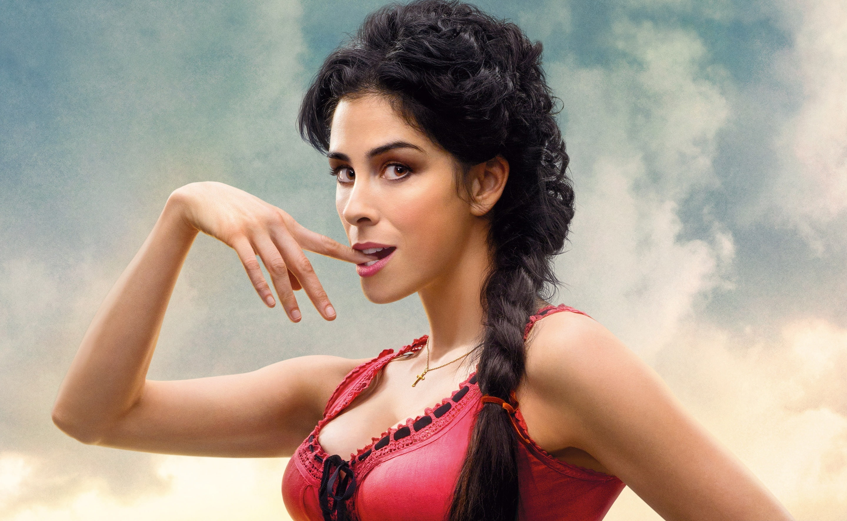 portrait, Western, Other Movies, A Million Ways to Die in the West, Film, young adult, sarah, Sarah Silverman, women, brassiere, brown hair, human body part, HD Wallpaper