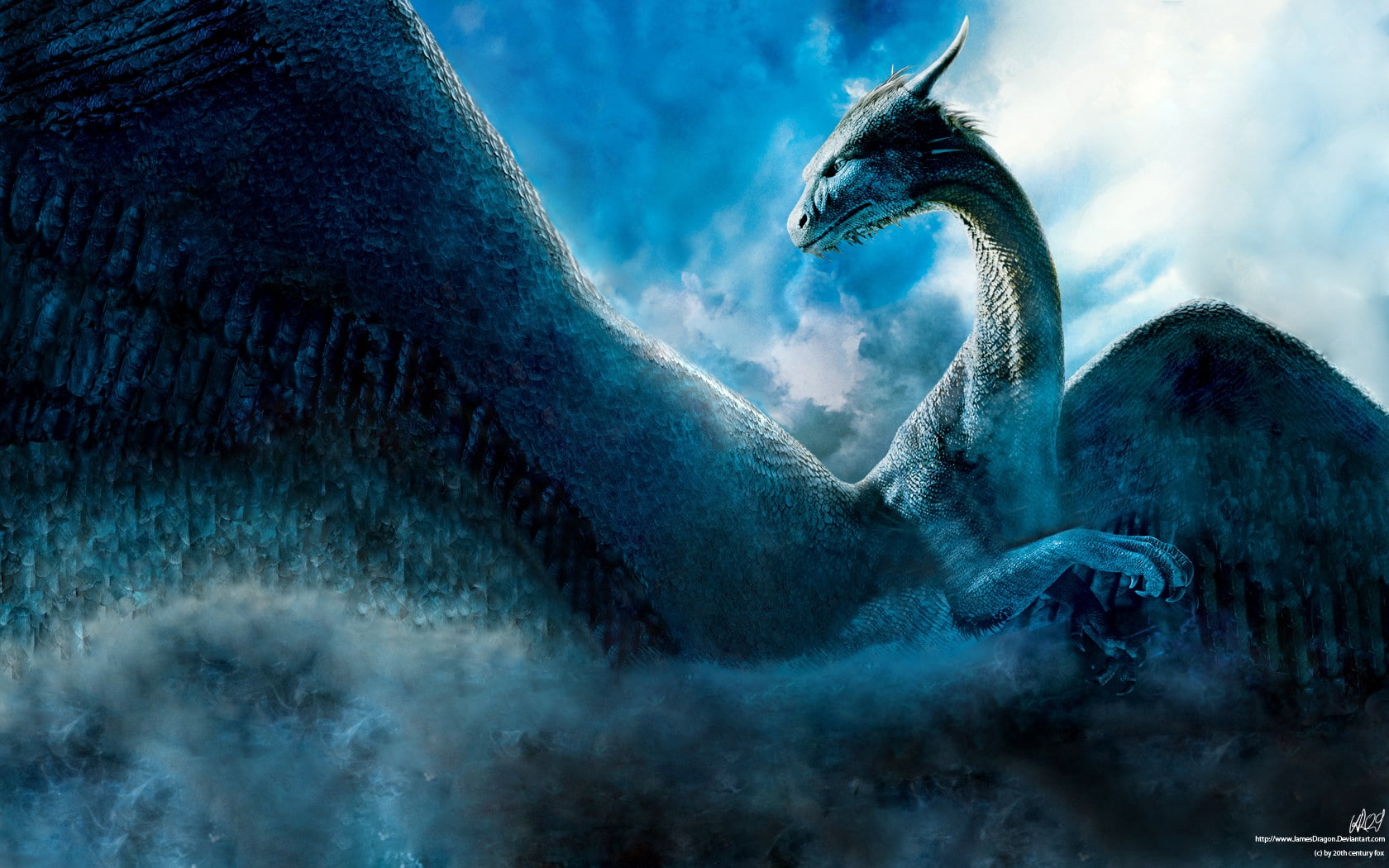 water, low angle view, dragon, 720P, cloud - sky, Eragon, sky, digital composite, marine, beauty in nature, animal wildlife, animal body part, animals in the wild, HD Wallpaper