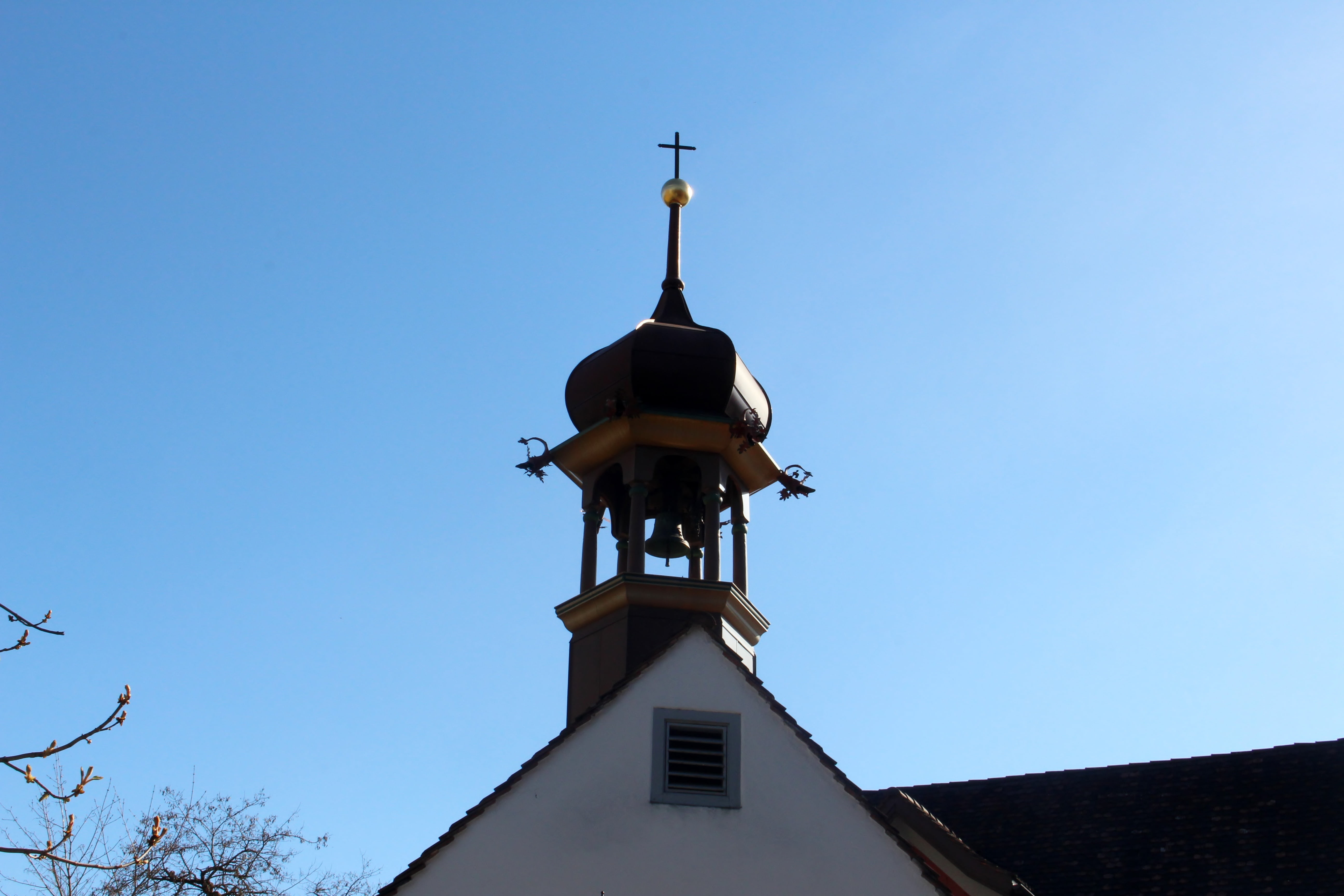 tower, built structure, outdoors, clear sky, altstätten, 5K, blue, day, no people, place of worship, belief, building, st gallen, spirituality, spire, HD Wallpaper