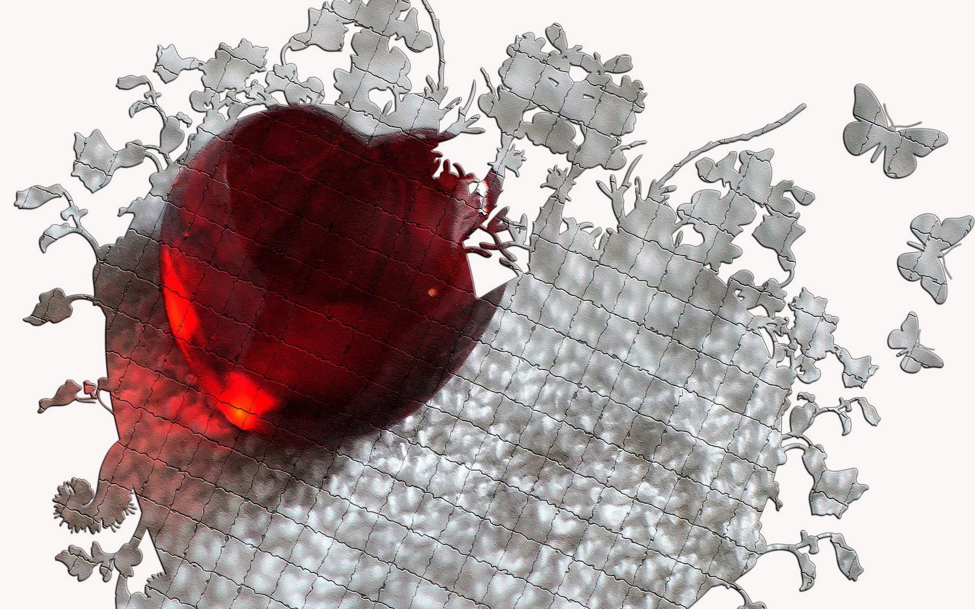 valentine, heart, 3d and abstract, 1080P, crystal, happy, love, HD Wallpaper