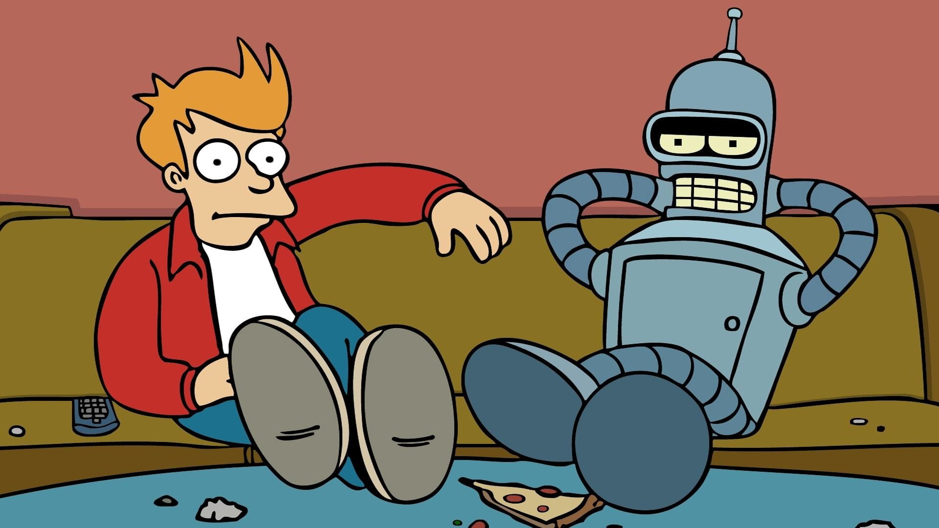 1080P, Bender (Futurama), Robot, Futurama, Fry (Futurama), Sci Fi, HD Wallpaper