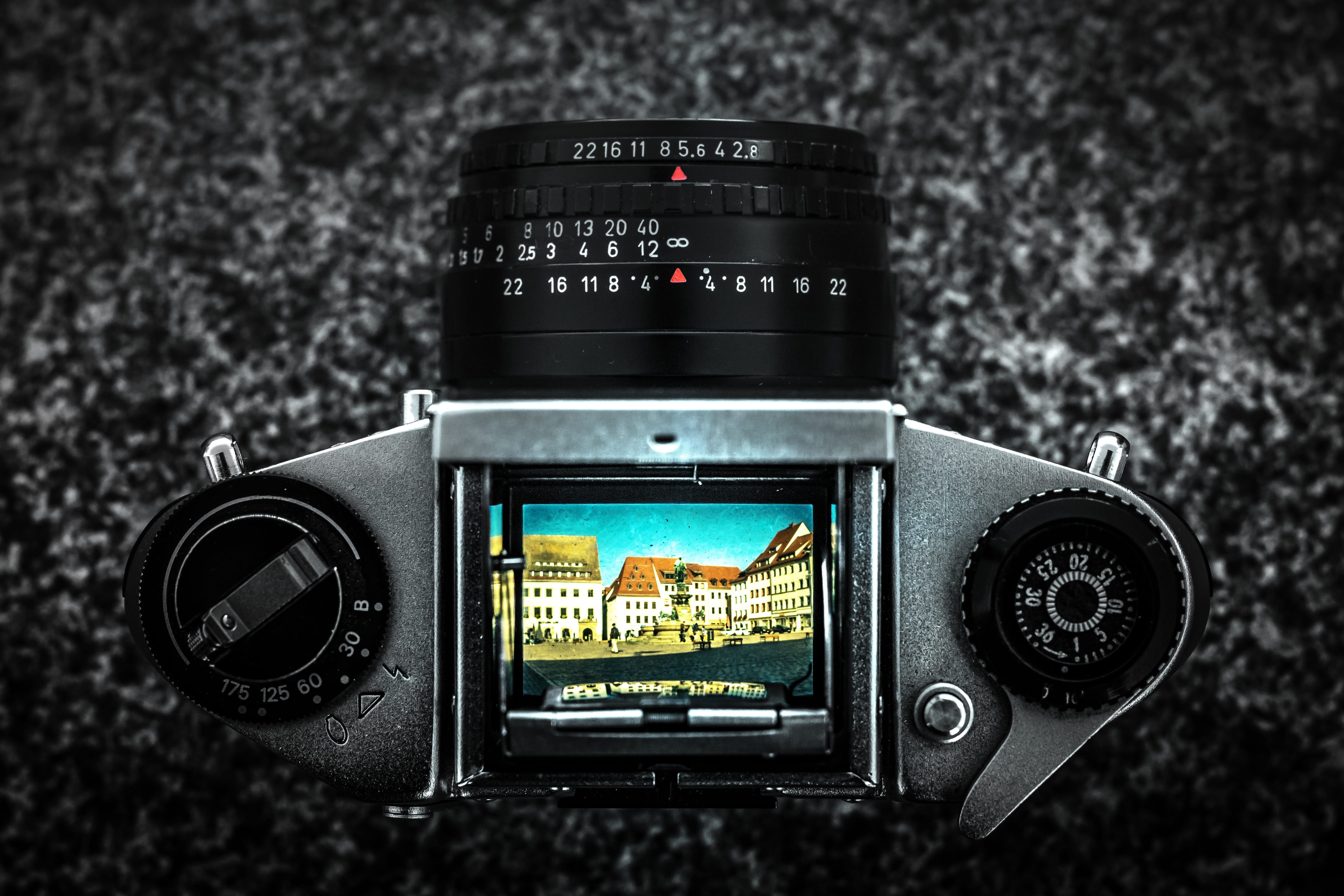analog, modern, slr camera, photographing, recording, western script, antique, digital camera, technology, 5K, lens, no people, image, vintage, classic, HD Wallpaper