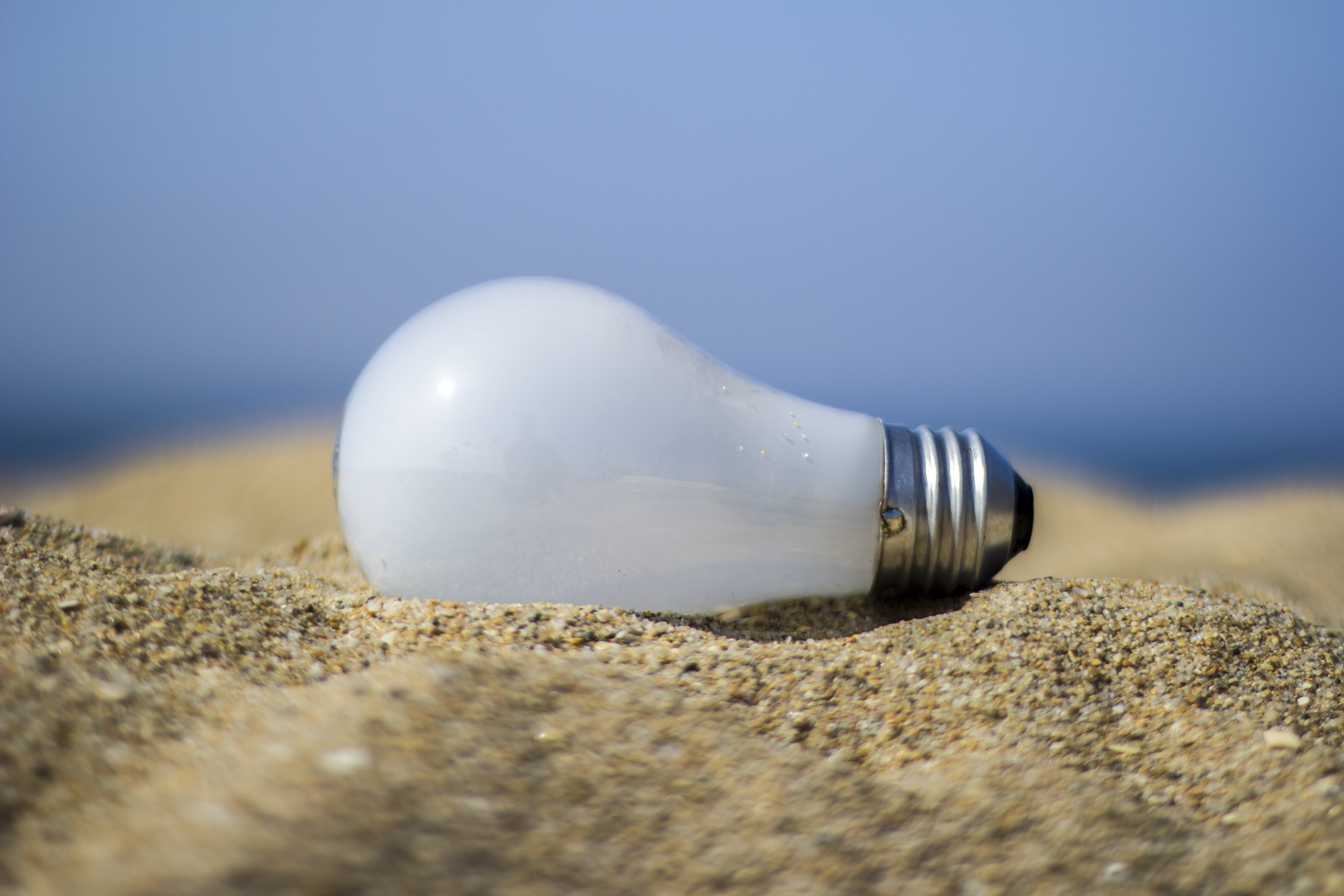 bottle, ideas, invention, bulb, electric Lamp, brown, land, nature, photography, electricity, outdoors, single object, sand, day, no people, lighting Equipment, HD Wallpaper