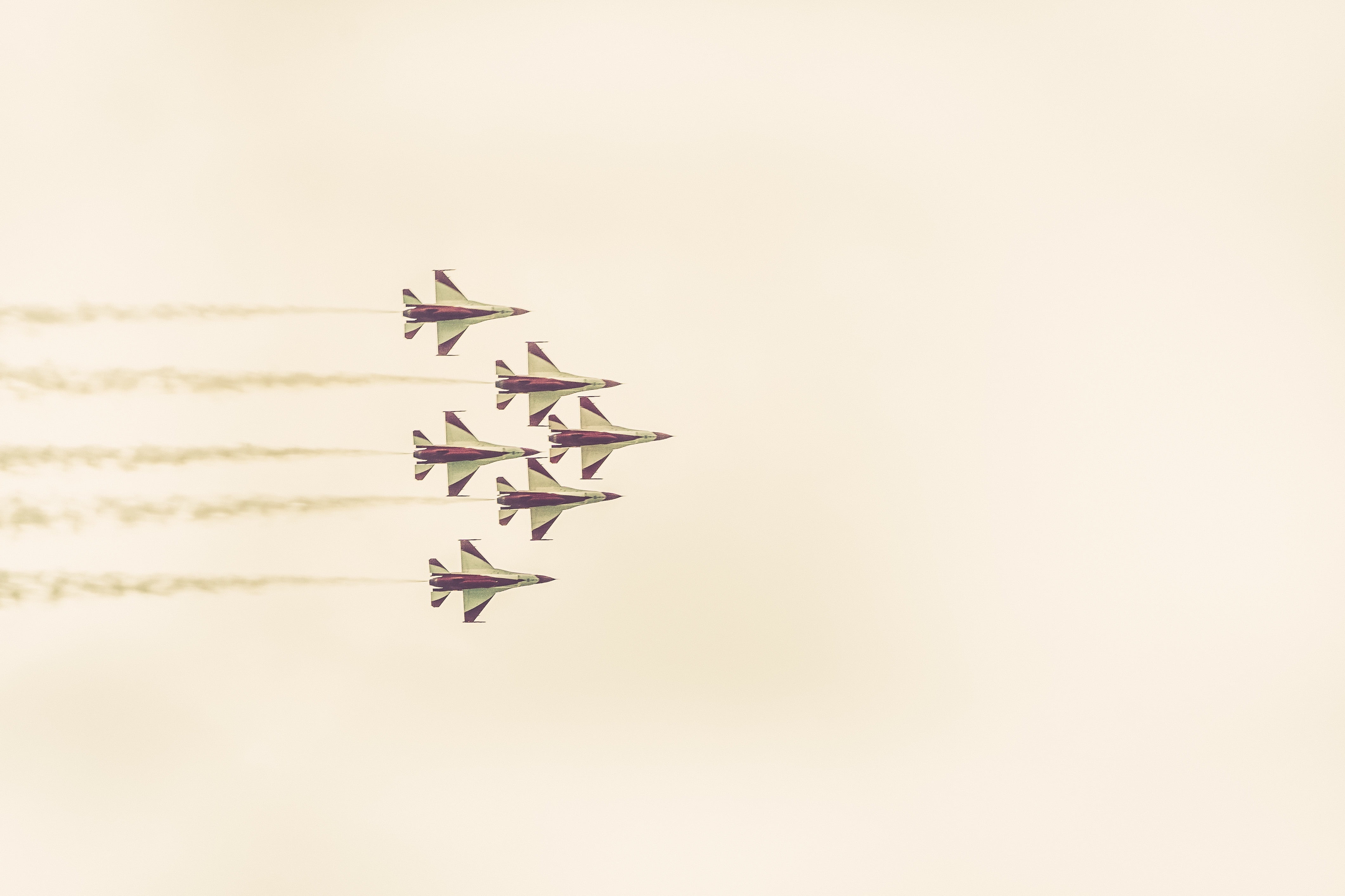 order, outdoors, cloud - sky, sky, cooperation, flying, coordination, aerobatics, teamwork, aerospace industry, contrails, skill, fighter plane, air vehicle, HD Wallpaper