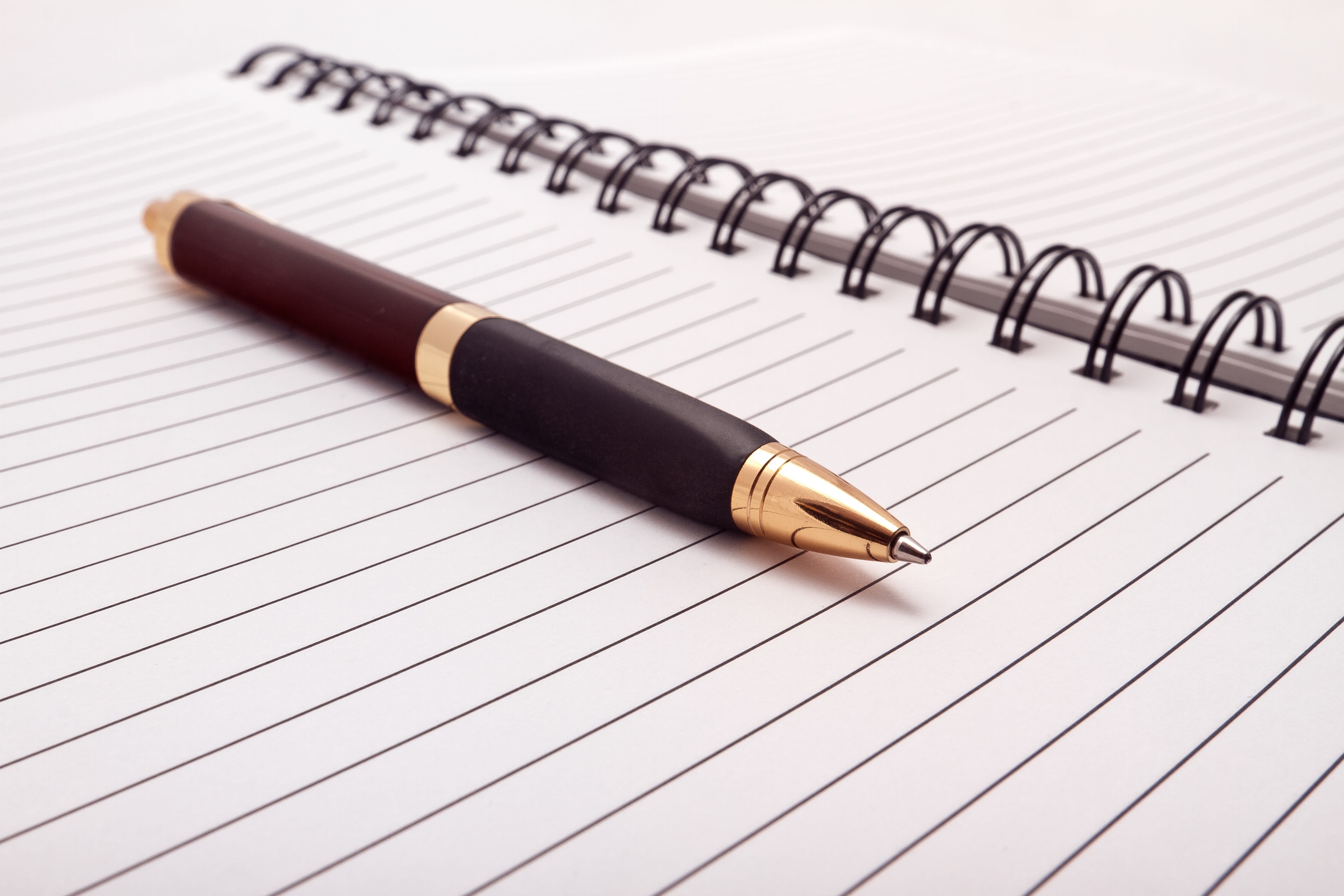 fountain, spiral notebook, school, office supply, writing, still life, ink, education, memo, spiral, close -up, pen, study, blank, stationery, writing instrument, HD Wallpaper