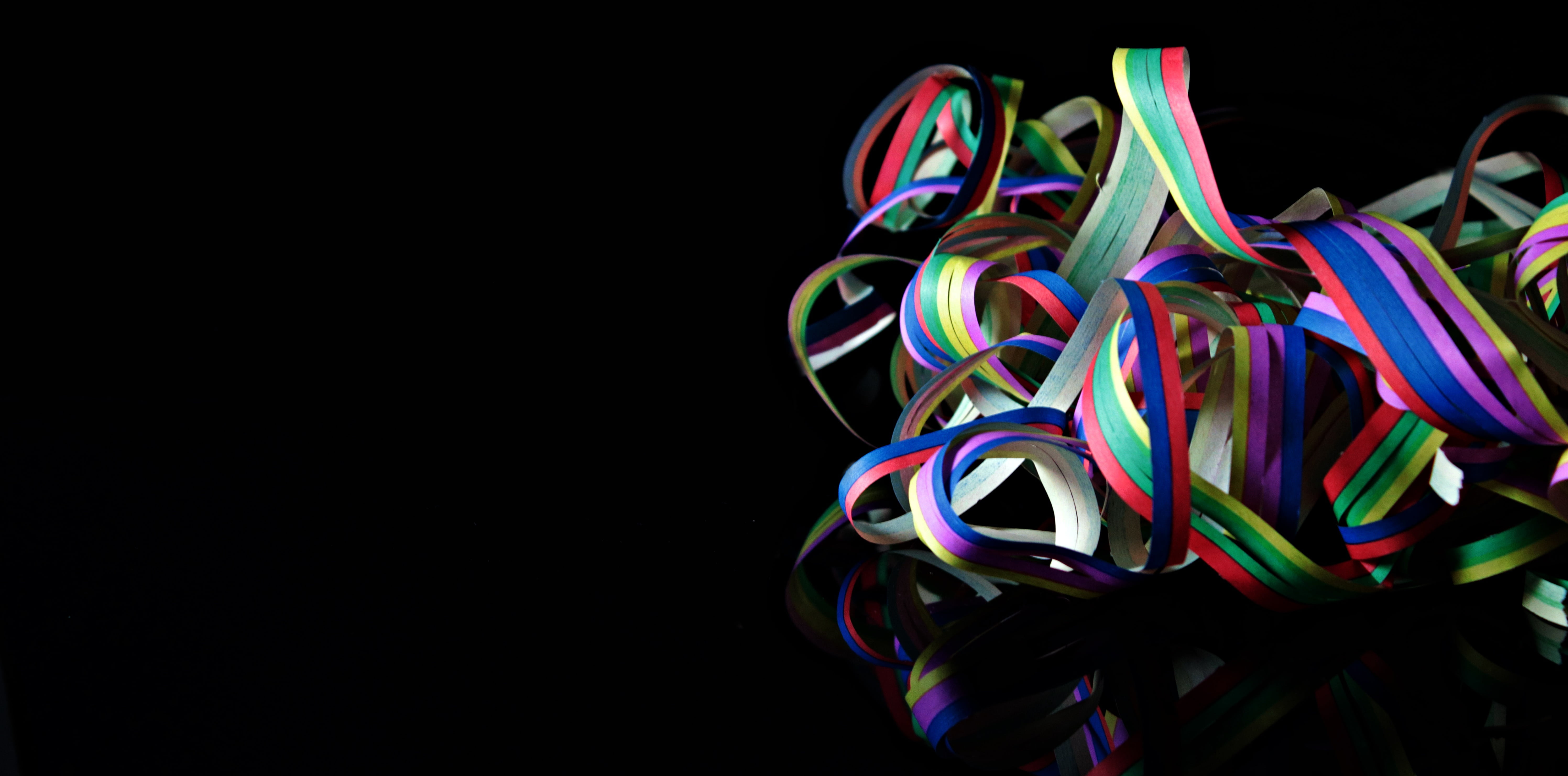 streamer, pattern, carnival, deco, art and craft, partyaritkel, large group of objects, copy space, still life, ribbon, fun, 5K, creativity, party articles, HD Wallpaper