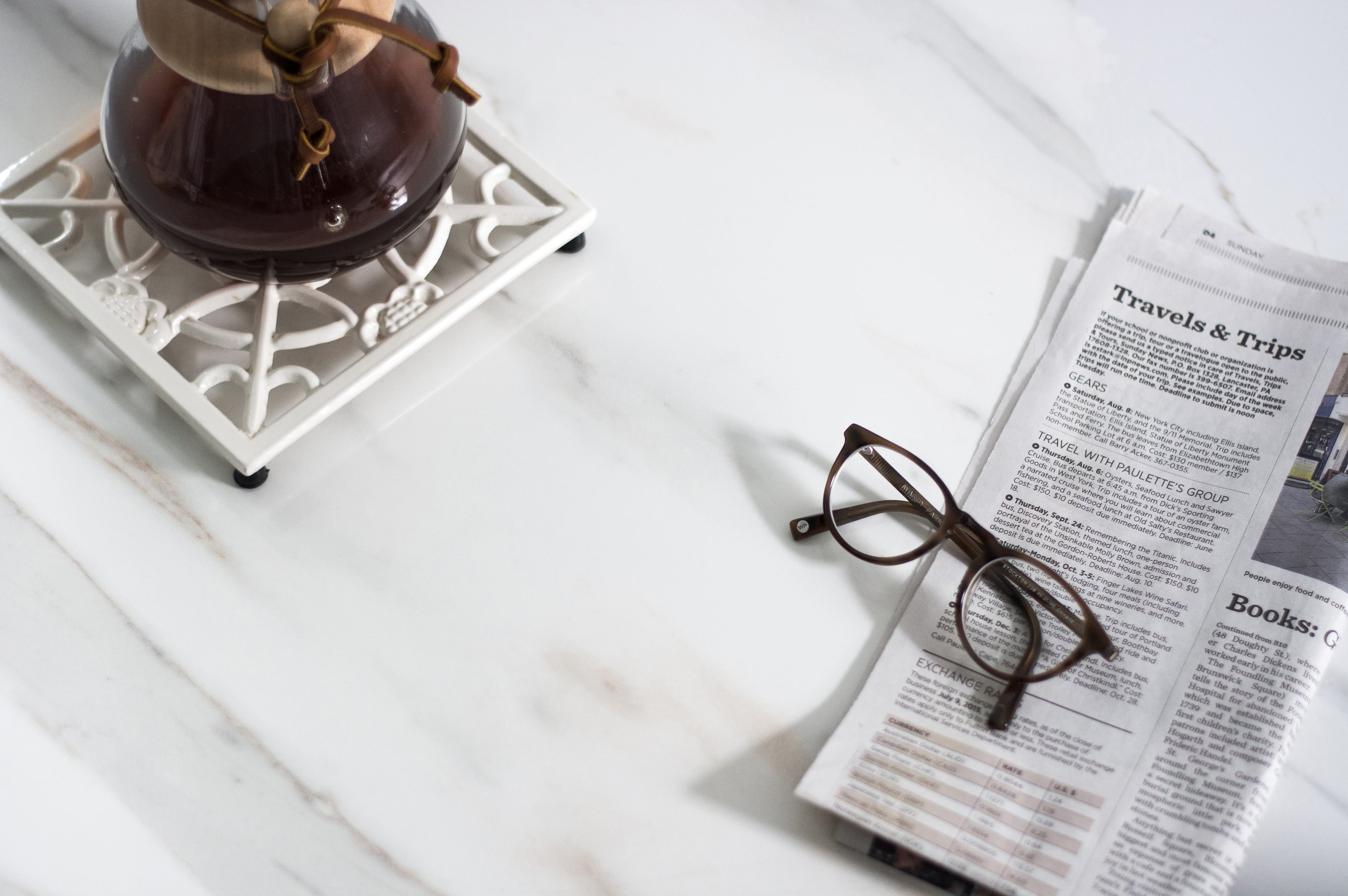 the media, high angle view, morning, food and drink, chemex, 4K, business, drink, Morning coffee, preparation, cup, mug, no people, white color, close-up, HD Wallpaper