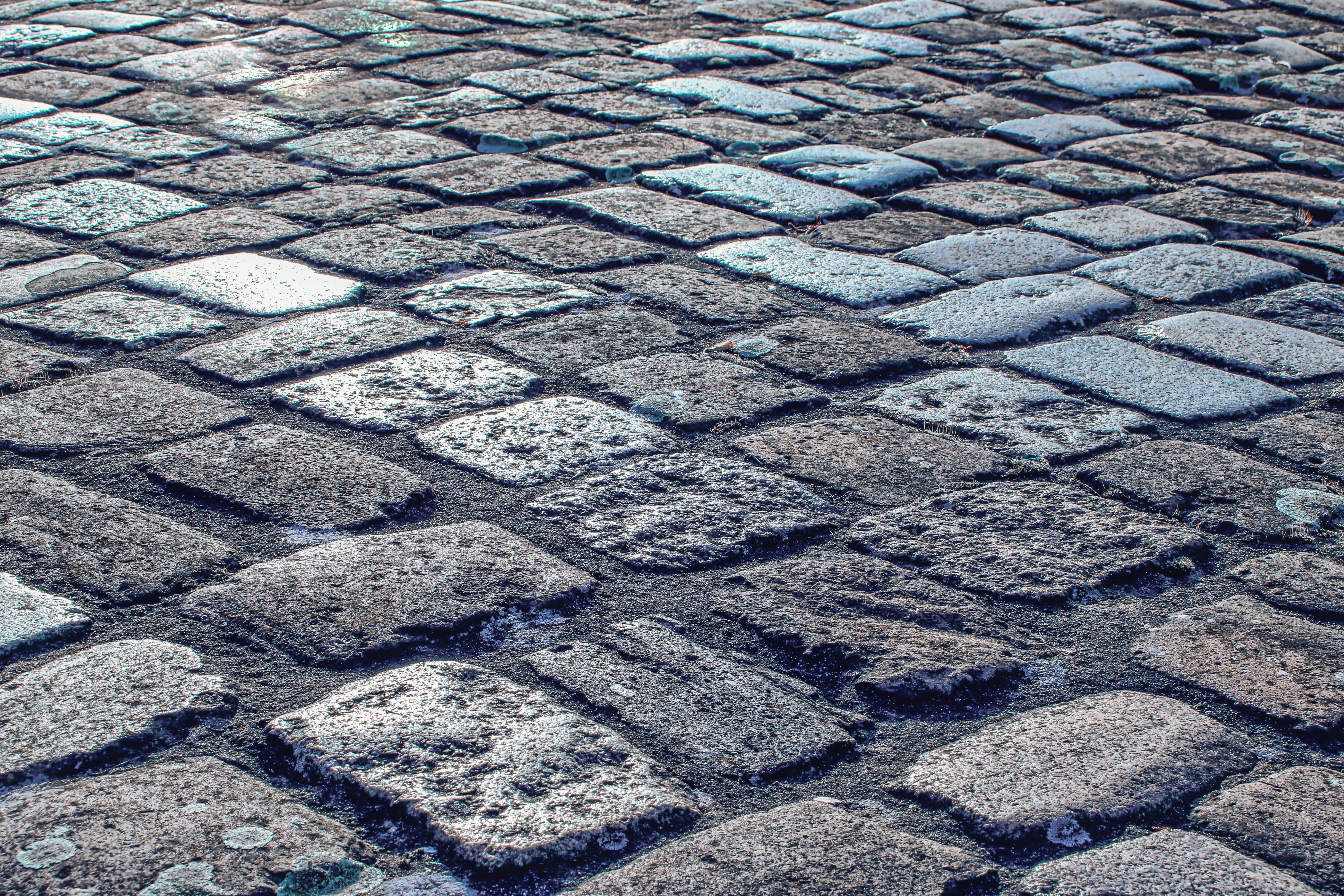 sunlight, repetition, cobblestone, technology, patch, surface, roof tile, historic center, city, paving stone, 5K, away, old, road, cobblestones, square, HD Wallpaper